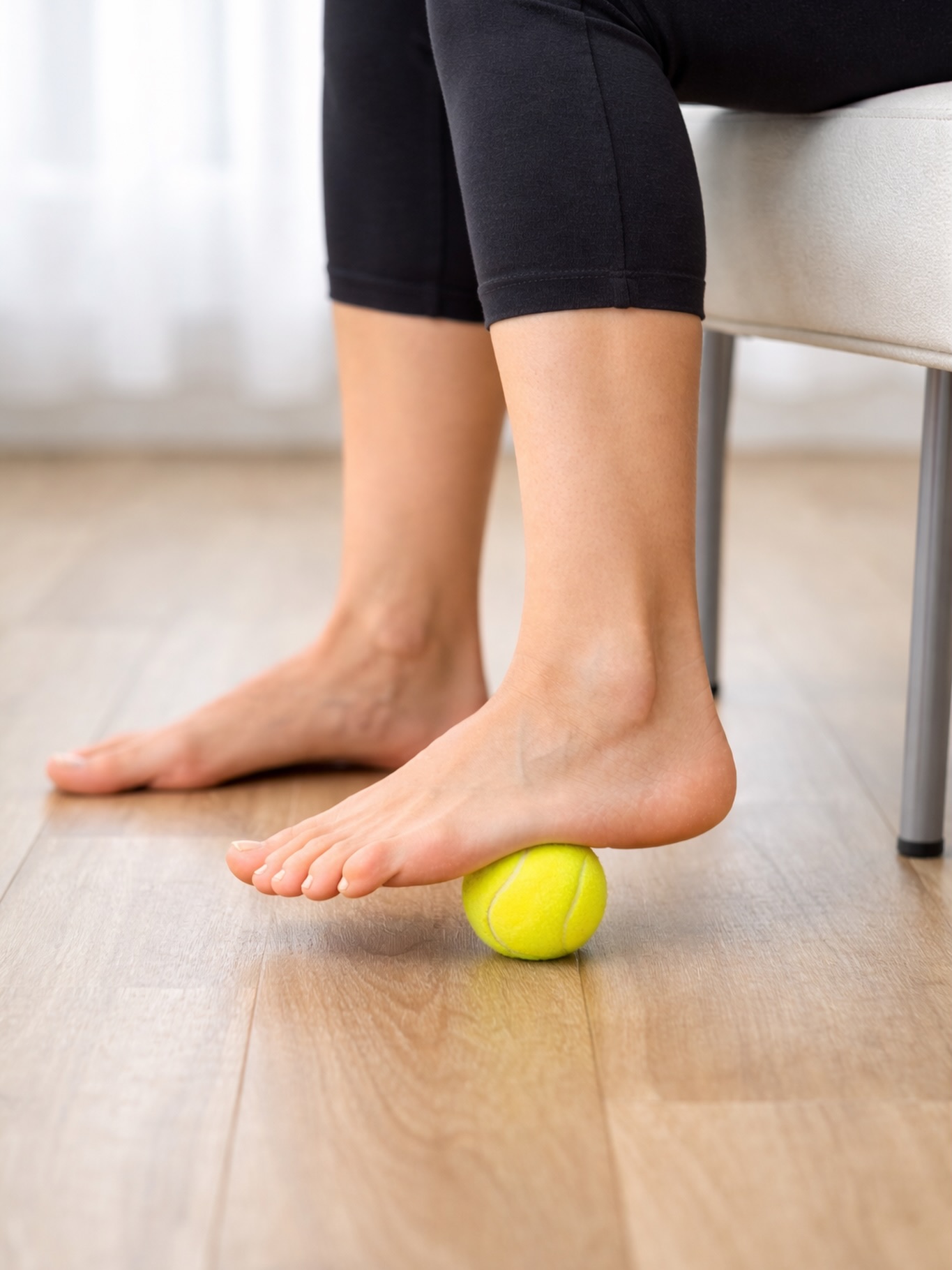 Use a ball under the sole.
Move slowly.
Pause on tender spots.
Breathe through the sensation.
Support circulation.
Support grounding.
Support yourself.
How to do Foot Rolling:
Sit on a chair.
Place a small ball (like a tennis ball) or lacrosse ball under your foot.
Roll the ball back and forth along your arch for 1–2 minutes per foot.
#feetlove #feetyoga #selflove #ubud #bali