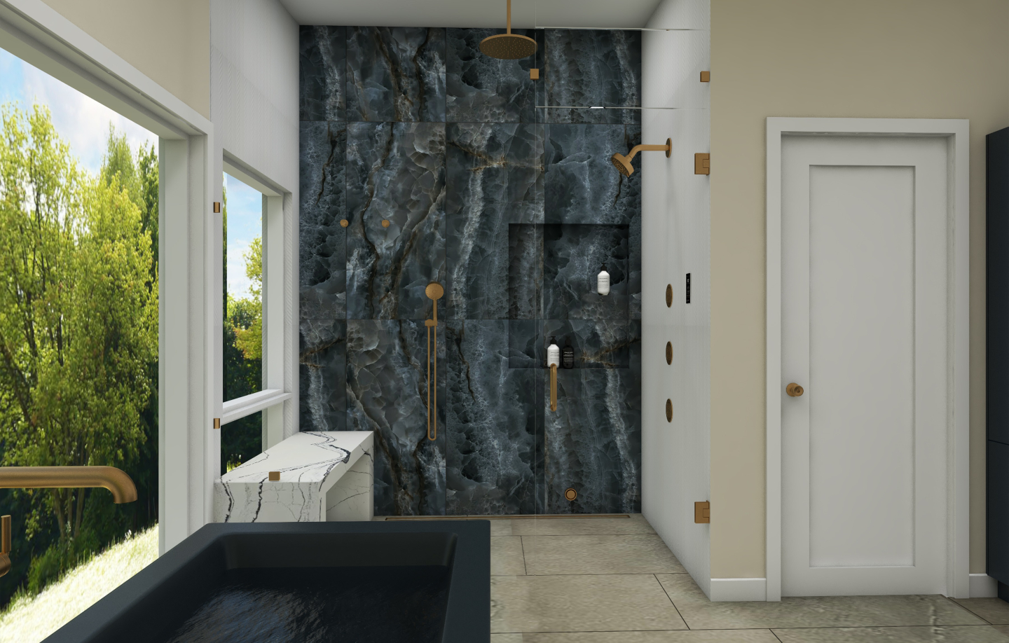 Custom blue tub. . .say less!
When the client says they want their Master Bath to make people say WOW! you deliver 😎
#bluetub #blueshower #custombathdesign #luxurydesign #virtualinteriordesigner #centralvalleydesigner