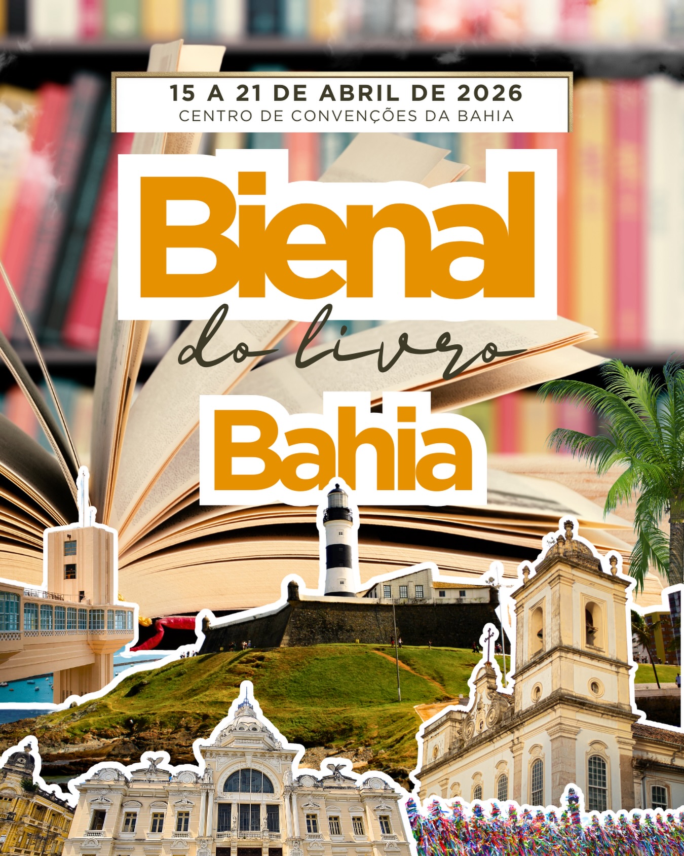 Pessoal, a Bienal do Livro Bahia está chegandoooo!
Já comecei o aquecimento por aqui, porque o evento promete ser maravilhosooooo! A babadeira Julia Quinn, autora da série Bridgerton, estará presente, além de escritores incríveis, como Itamar Vieira Junior, Paloma Jorge Amado e muitos outros grandes nomes.
Vou deixar as datas aqui embaixo e já começar a me organizar para garantir meus livros autografados. 😉
Datas: 15 a 21 de abril
Endereço: Centro de Convenções Salvador, Boca do Rio.