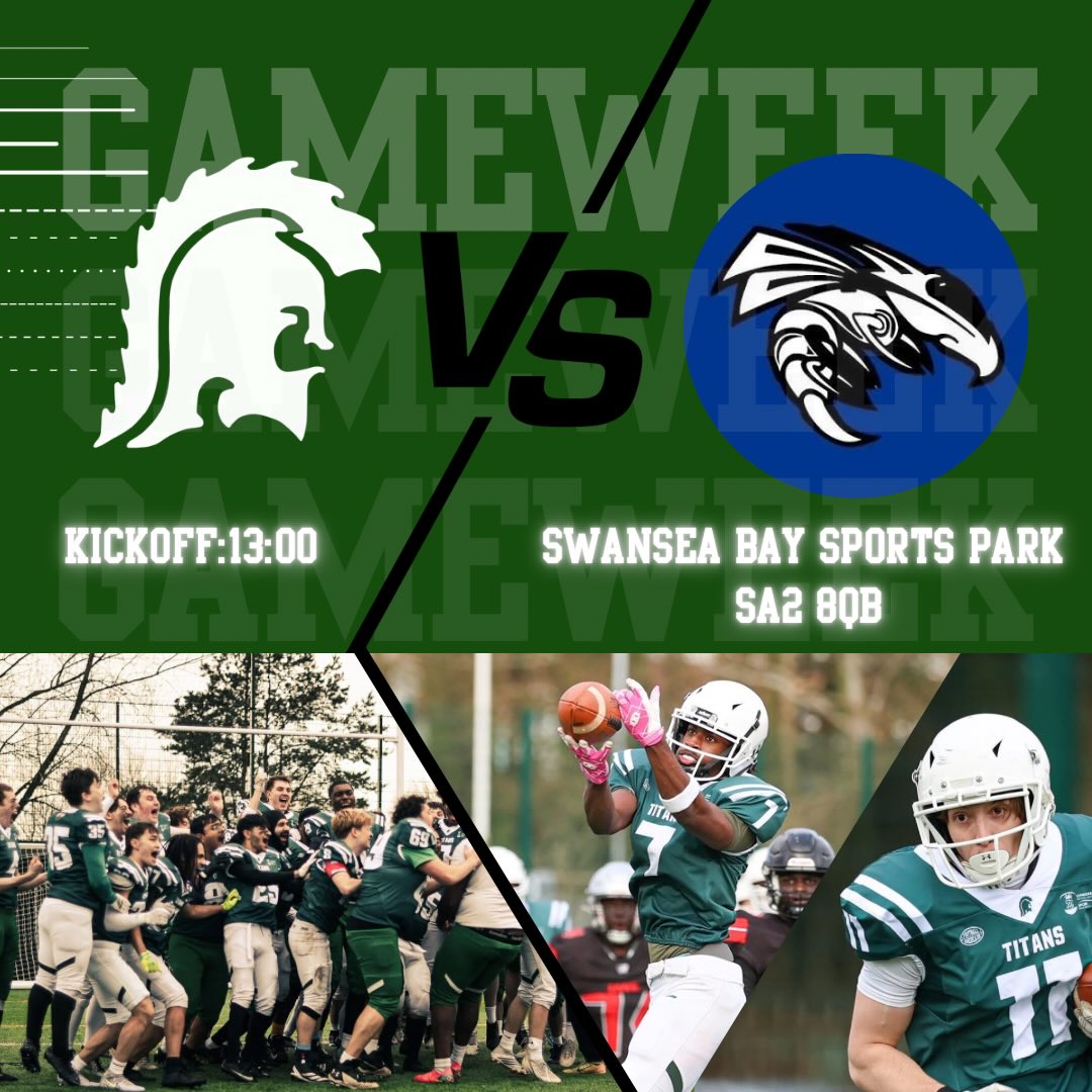 📣PLAYOFF GAME 1📣
Our first playoff game week is here! This Sunday, 8th of march, we will be playing the @surreystingers on our 3G pitch 🫡🫡
Come down, show your support and get behind the team! 💚🤍
@coyoteuglyswansea
@cattle_and_co
@finetimephotography
#playoffs#americanfootball#titans#swanseasport
