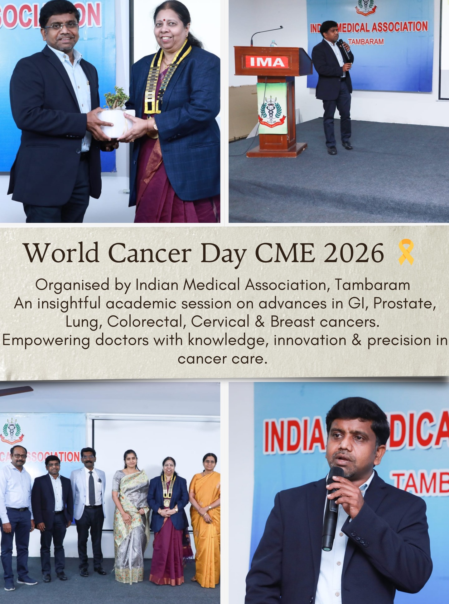 Honored to deliver a talk at the Indian Medical Association – Tambaram Branch on Colorectal Cancer Screening.
An incredible gathering with nearly 150 doctors and a truly engaging interactive session. Grateful for the opportunity to share and learn together.
#drvimalathithan
#cancertalk
#chennai
#cancercare