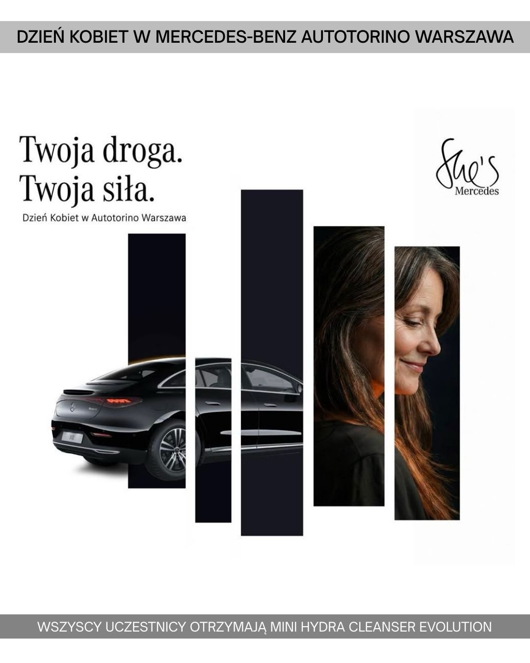 Drogie Panie,
Mercedes-Benz Autotorino Warszawa @mercedes_benz_autotorino oraz LVY Cosmetics zapraszają na wyjątkowe wydarzenie z okazji Dnia Kobiet: Twoja siła. Twoja droga.
Tego dnia tworzymy przestrzeń pełną inspiracji, wiedzy i holistycznego wellbeingu. Będzie to czas celebracji kobiecej energii, zdrowia i piękna – w najlepszym stylu.
Co dla Ciebie przygotowaliśmy?
Zdrowy poczęstunek
Strefy wellbeingowe dla kobiet:
Refleksologia rąk
Dermokonsultacje
Stacja Neuro-Aromaterapii & Brain Bar – Elementa Mundi
Panele eksperckie
Pielęgnacja skóry – kosmetolog kliniczna mgr Monika Michałowicz @monika_michalowicz
Mocktaile funkcjonalne – Elementa Mundi Tokyo_tower
Panel oddechowy – Ola Sochanek
Pilates ze Studio Sence
Konkurs z atrakcyjnymi nagrodami:
Pełen emocji weekendv z Mercedes-Benz
5 zestawów dermokosmetyków Fenice
2 zestawy gadżetów Mercedes-Benz
Dołącz do nas i spędź ten dzień w atmosferze kobiecej mocy, inspiracji i wyjątkowych doświadczeń.
Czekamy na Ciebie !
📅 7 marca, godz. 9:00–16:00 Autotorino Warszawa ul. Daimlera 1, Warszawa https://www.facebook.com/events/1224913246376905/?active_tab=discussion