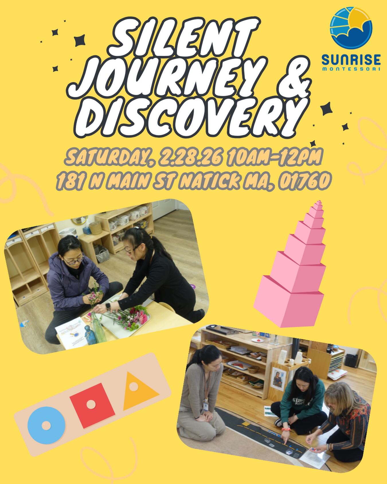 We warmly invite our Sunrise parents to join us for our Silent Journey this Saturday.
This meaningful experience offers a glimpse into Montessori from child’s perspective — a chance to observe, reflect, and see their learning through their eyes. We can’t wait to share this special journey with you! 🌿✨
#sunrisemontessorinatick #silentjourney #montessori #montessoriinspired