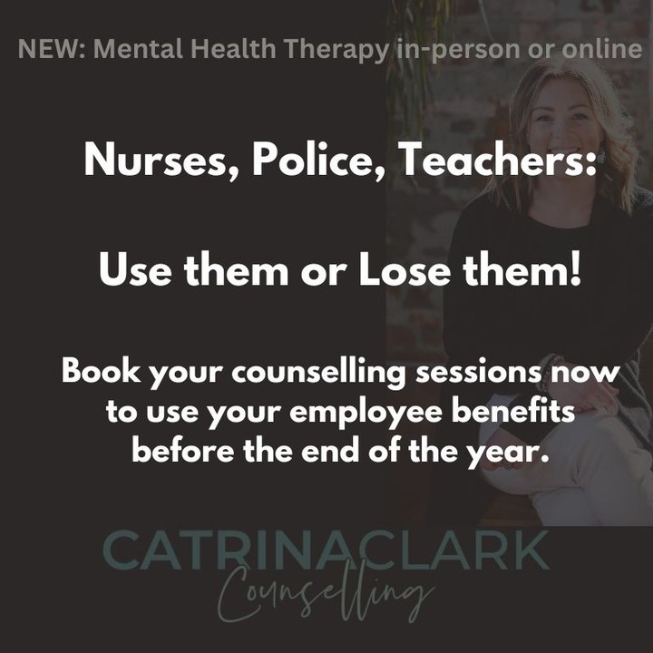 👉Typically, when someone begins therapy, we start by scheduling sessions every 1-2 weeks for the first little while and eventually we work to stretch it out to monthly sessions. If you haven’t already accessed your employee benefits that cover mental health counselling, why not use them up for more frequent sessions before the end of 2024? We are entering one of the busiest seasons in this profession as the holidays can be a difficult time for many. Book now before my caseload fills up:
catrinaclarkcounselling.com
.
.
.
.
.
.
.
.
.
#ontariotherapist #psychotherapy #evidencebasedtalktherapy #CBT #dbt #traumacenteredpsychotherapy #frontline #frontlineworkers #essentialworkers #recovery #therapyiscool #traumatherapy #workplacestress #burnout