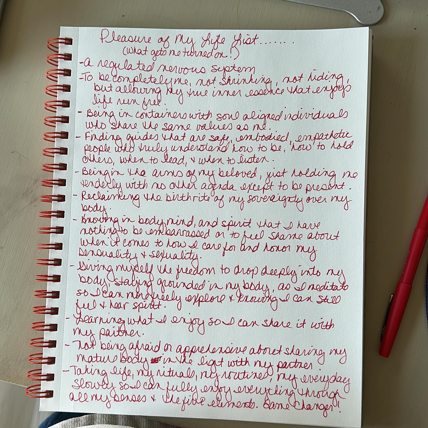 Day 5 Playwork. #ecstastychallenge
I was so excited to do this, and the list that came out of me was not what I was expecting. I thought I had ideas while I was driving in the car, but when I put pen to paper, what my soul showed me was vastly more important than anything else. 
@amritarosetantra this was my best Playwork yet!