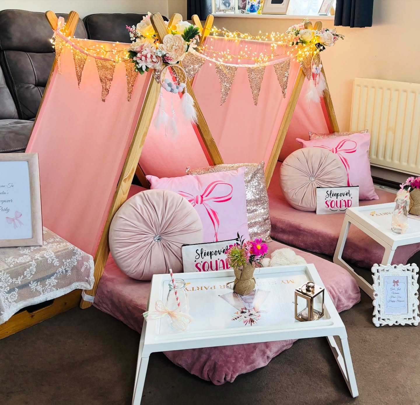 A cute little Bestie sleepover this weekend for Amelia & Ivy. #teepeepartyhire #spaparty #medwaymums #kentbusiness