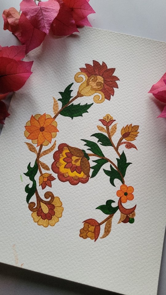 Moments of creativity 🧡🌼
#workinprogress #textiledesign #indianfloral #traditionalfloral #painting