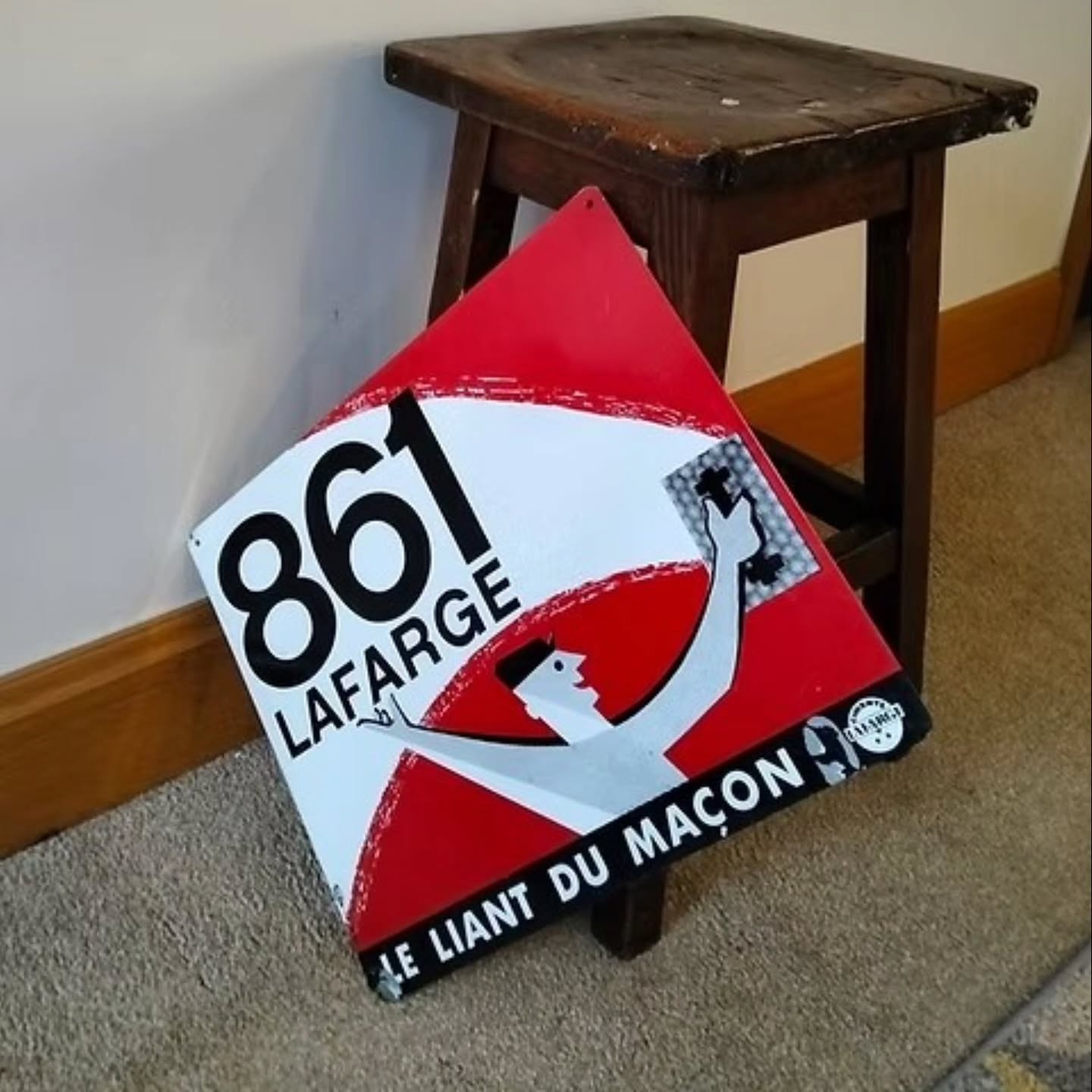 Vintage Lafarge metal Advertising Sign – “861 Lafarge – Le Liant du Maçon” | https://share.google/hL5XUv7wKIKyCQB2z #lafarge #frenchstyle