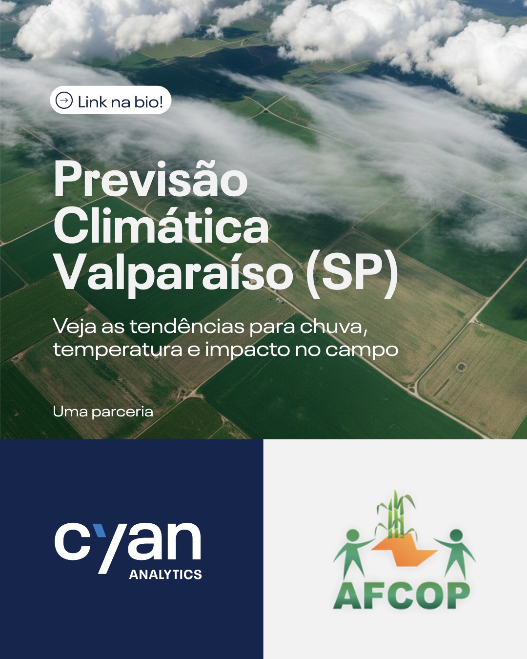 Quanto custa ignorar o tempo e o clima? 🌦️🌡️
No setor canavieiro, decidir no “feeling” já não é uma opção. A variabilidade climática aumentou, os extremos estão mais frequentes e o que antes era previsível hoje exige análise técnica e monitoramento contínuo.
No Encontro Varietal da @afcop.oficial , em Valparaíso (SP), a Cyan apresentou uma análise completa do comportamento climático recente e das tendências para 2026, conectando previsão climática a impactos reais no campo, da brotação à colheita.
📌 O que os modelos indicam para 2026?
• Chuvas próximas ou ligeiramente abaixo da média entre fevereiro e abril, com risco de déficit hídrico no início do ano.
• Tendência de temperaturas acima da média, com anomalias próximas de +2°C, aumentando o estresse fisiológico da cana e a demanda hídrica.
• Possível cenário mais úmido entre maio e julho, trazendo alívio hídrico, mas também desafios operacionais.
• Atenção redobrada ao risco de incêndios na transição para o período seco.
Mais do que saber se vai chover, é preciso entender quando, quanto e com qual intensidade, e como isso impacta produtividade, logística e resultado.
No blog, reunimos todos os insights apresentados no evento, incluindo:
✔️ Impactos esperados para a cana-de-açúcar em 2026
✔️ Análise detalhada de chuva e temperatura
✔️ Riscos operacionais e estratégias de mitigação
✔️ Retrospectiva climática de 2025 em Valparaíso (SP)
Leia o material completo e transforme previsão em estratégia:
👉 https://www.cyan-agro.com.br/post/quanto-custa-ignorar-o-tempo-e-o-clima
O conteúdo também está disponível no link da bio.
Porque no campo, cada decisão bem tomada protege produtividade e resultado.
Cyan. Sempre que precisar.