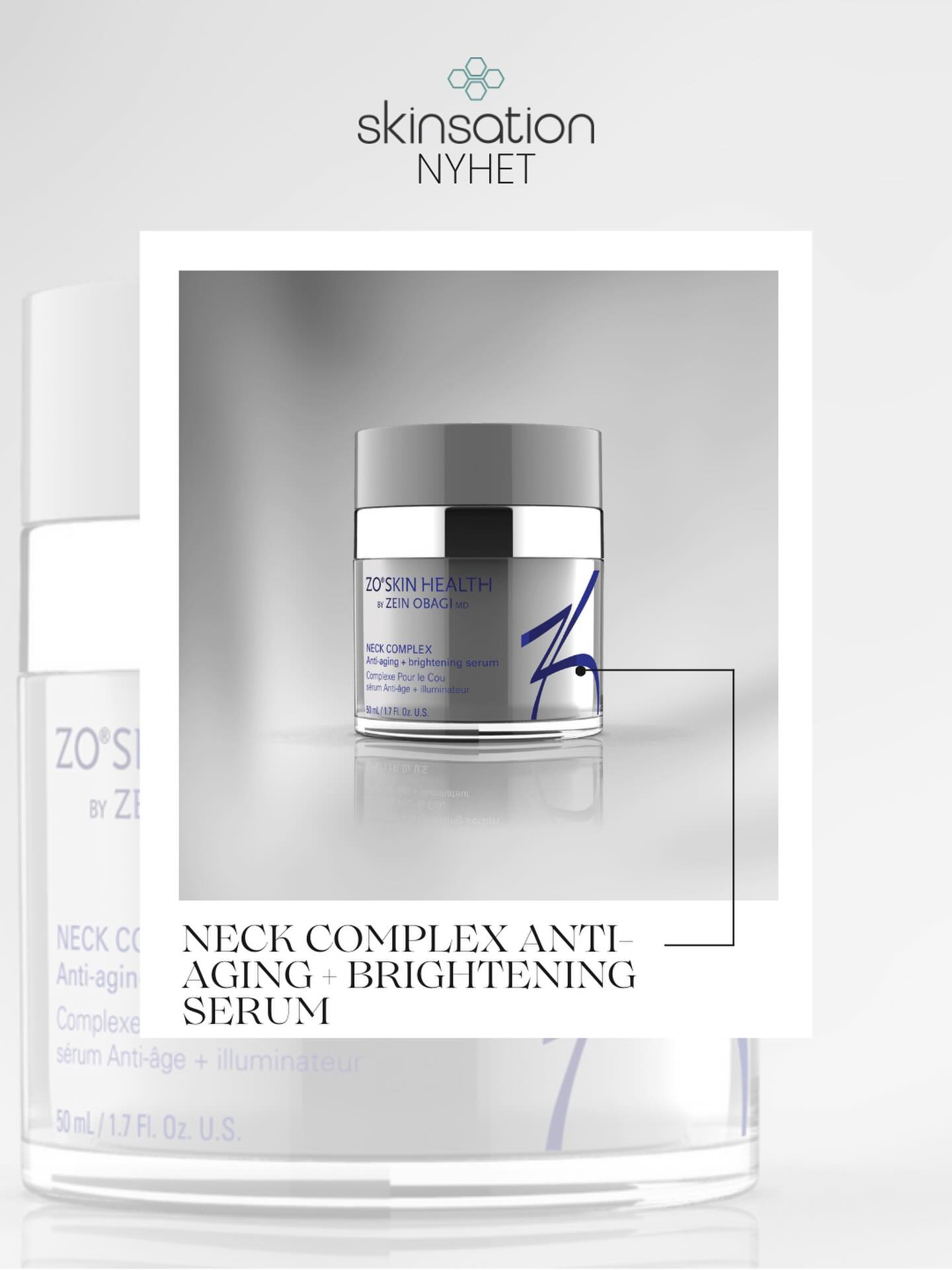 Nyheten ZO Neck Complex Anti-Aging + Brightening Serum er her 🤌🏼
En multifunksjonell formel som gir synlig fornyelse av hals og décolleté ✨
Klinisk dokumentert for fastere, strammere hud og en mer definert halskontur – samtidig som hudtonen blir jevnere 🤍
Alkoholfri og uten parfyme, fordi huden fortjener det beste.
#skincare #neckcare #décolleté #hudpleie #sensitivhud glow