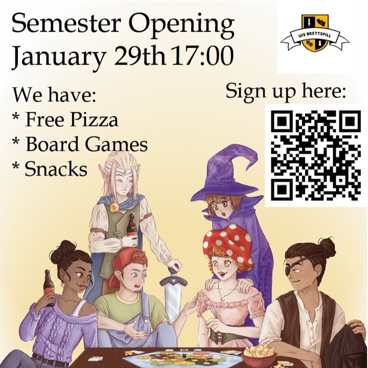 Welcome to the first meeting of the Board Games club at the new SiS Student house!!! Tell your friends to sign up, and we'll see you in the student lounge on the second floor! 🎉❤️❤️