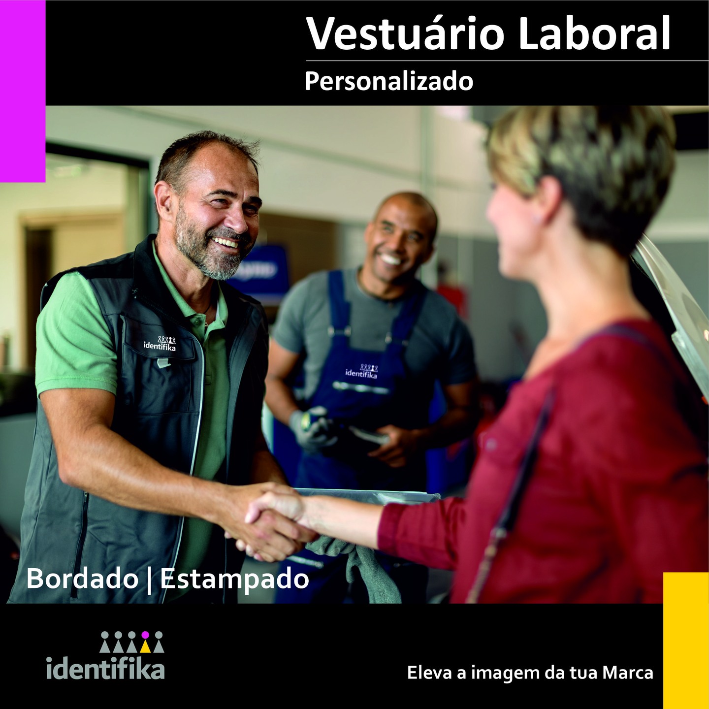 Cada peça que criamos conta a história da tua marca.
⭐Personalização têxtil👚
Bordado | Estampado
identifika | eleva a imagem da tua Marca
contacto@identifika.pt
Tlm. 916 481 307
www.identifika.pt