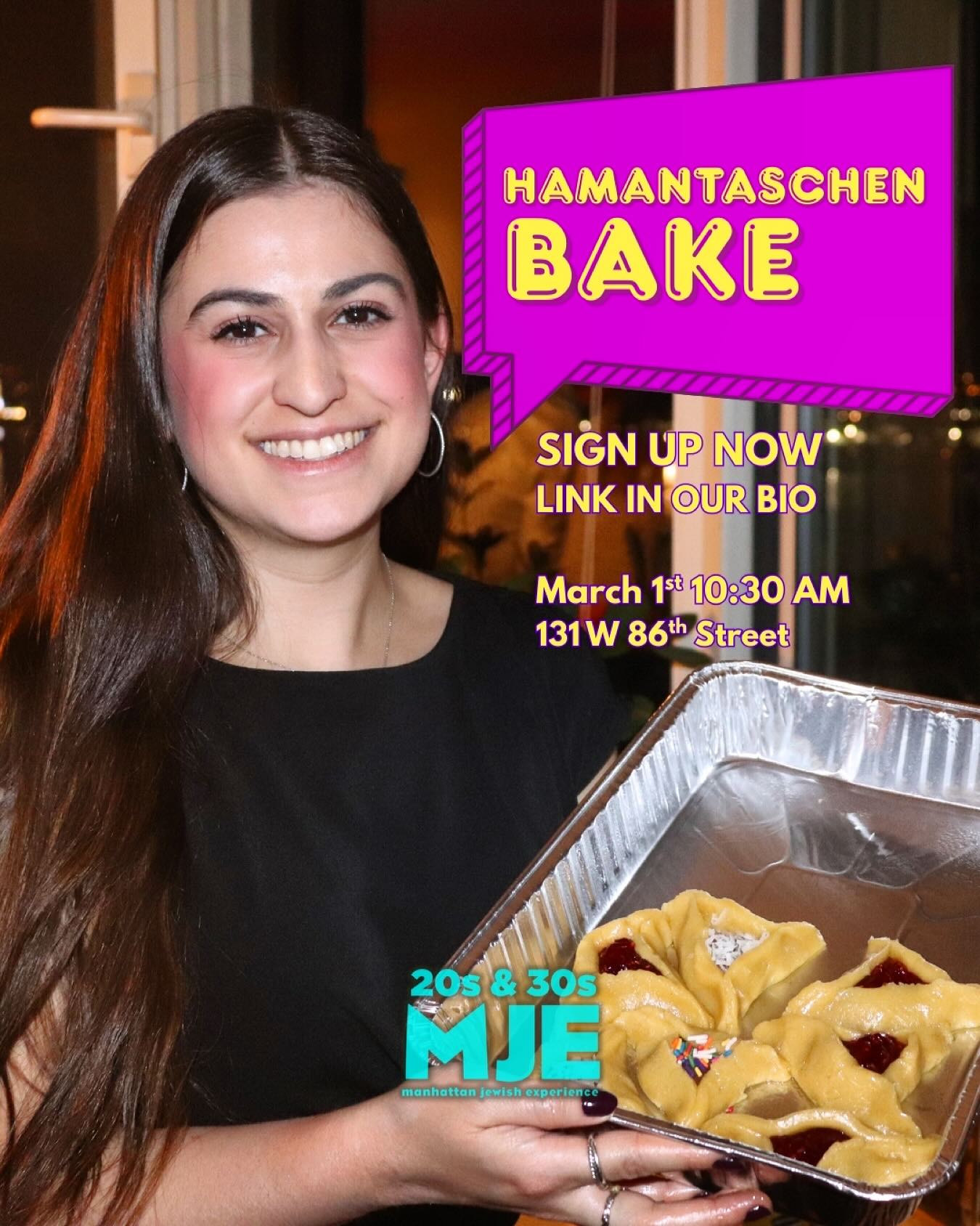 Join MJE’s Hamantashen Women’s Bake off in loving memory of Marcia Brandfon Z”L this Sunday, March 1st! Tickets are required to enter, available in our bio!