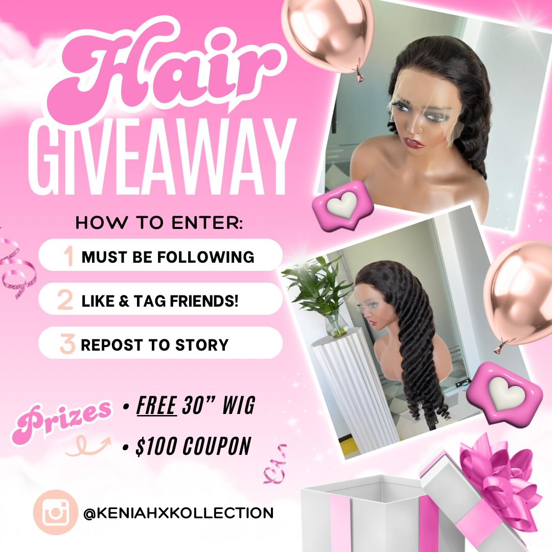 ✨ 𝐇𝐀𝐈𝐑 𝐆𝐈𝐕𝐄𝐀𝐖𝐀𝐘 𝐓𝐈𝐌𝐄 ✨
To show my appreciation + help my brand reach new faces, I’m giving back to YOU!
1ST WINNER
• 𝑭𝑹𝑬𝑬 WIG UP TO 30”
2ND WINNER
• $100 COUPON toward any purchase
𝐇𝐎𝐖 𝐓𝐎 𝐄𝐍𝐓𝐄𝐑:
1️⃣ Must be Following
2️⃣ Repost this to your story
3️⃣ Like & Tag friends
🔁 The more friends you tag, the higher your chances of winning!
𝑾𝒊𝒏𝒏𝒆𝒓 𝒂𝒏𝒏𝒐𝒖𝒏𝒄𝒆𝒅 𝒂𝒕 2,000 𝑭𝒐𝒍𝒍𝒐𝒘𝒆𝒓𝒔.
@keniahxkollection
In celebration of growth & continued support, I’m giving back to those who support my brand. Good luck to everyone! 🥂
#hairgiveaway #keniahxkollection #explore