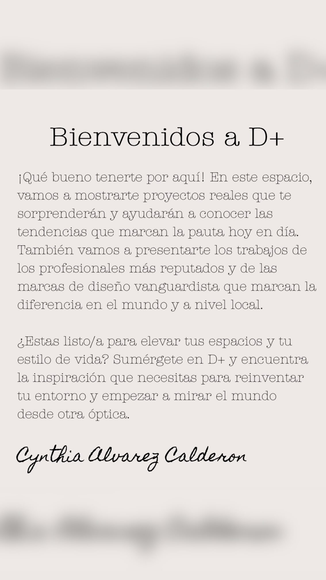 Hola, quería contarles que este año estamos haciendo un giro en la estrategia de D+ y la novedad más importante es que ya no vamos a sacar la revista impresa y nos vamos a centrar 100% en lo digital. Es una decisión importante porque yo empecé con la revista física como mi producto estrella pero en el curso de los casi ocho años que estoy en el mercado las cosas han ido transformándose y hemos decidido apostar por el cambio y subirnos a la tendencia de lo que viene sucediendo en el mundo. Estamos seguros que esta transformación nos permitirá generar mayor frecuencia de contacto con ustedes.
Quiero agradecerles por haber sido parte de la historia de D+ en nuestro formato físico. Espero seguir construyendo juntos esta nueva era, ahora desde plataformas que nos permitan seguir conversando de diseño de forma más dinámica, sin perder el estándar editorial ni la curaduría que nos caracteriza.
Visiten el nuevo blog en nuestra web www.revistadmas.pe (donde todas las semanas encontrarán novedades), no dejen de ver y escuchar el tercer episodio del podcast Hablemos D+ (que estaremos grabando la próxima semana y lanzando a fines de marzo en YouTube y TikTok) y también no dejen de seguirnos en nuestras redes sociales.
Están de acuerdo con la noticia? Los leo 🥹🙏💪