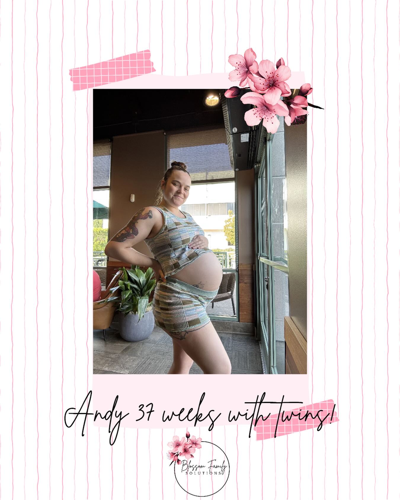 Andy looking like a model in her cute outfit with 37 week twin belly. Dads are on the way to California to hang out while we wait for these babies to arrive.
Looking good, girlie! So very proud of you 🫶🏻