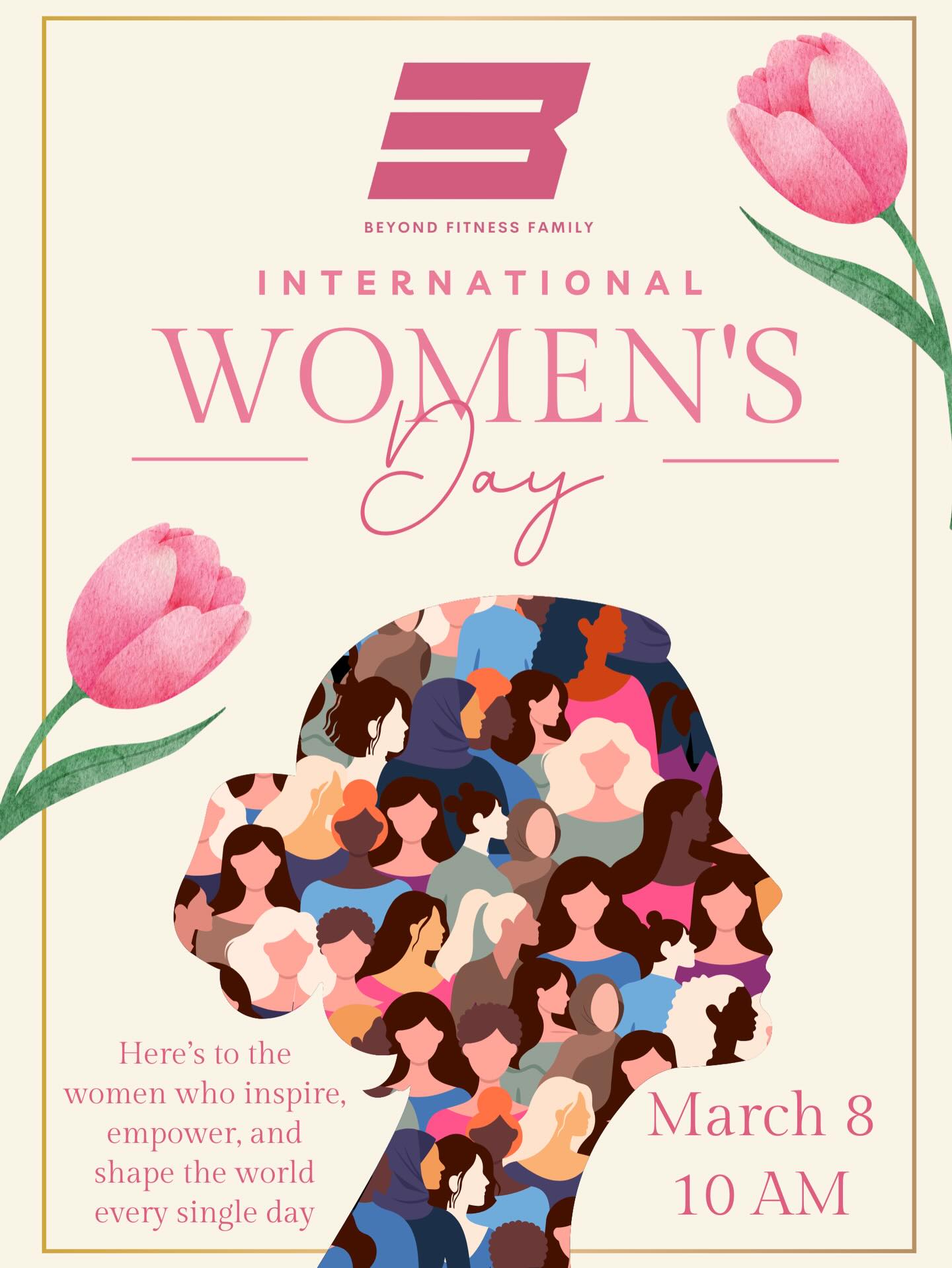 StrongHER Bootcamp is calling💘
Join us this Sunday, March 8th at 10:00 AM as we celebrate International Women’s Day the best way we know how… lifting each other up (and maybe some weights too 😉).
This one’s for the strong, supportive & unstoppable women of our community 🌸✨
🌷 FREE for all BFF members
🌷 $20 for non-members
Grab your bestie, wear your cutest set & let’s sweat, smile, and celebrate what it means to be STRONGHER 💗
#beyondfitnessfamily #allwomensgym #girlsonly #strongherbootcamp #womenonlygym