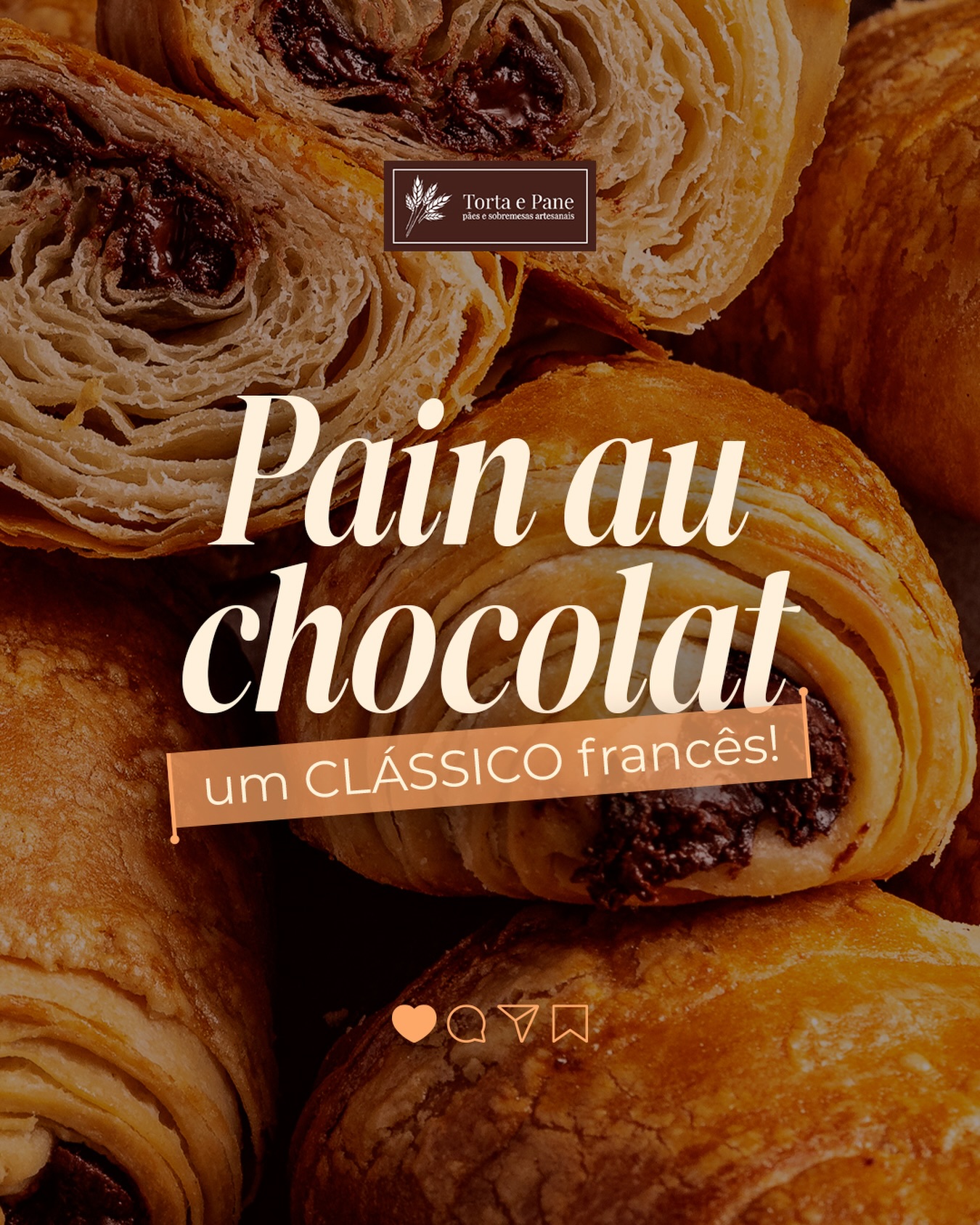 Camadas de massa amanteigada, chocolate no ponto certo e aquele perfume de forno que conquista antes da primeira mordida! 🥐🍫
➡️ Nosso pain au chocolat é feito artesanalmente, do jeito que tem que ser: simples, elegante e viciante.
Torta e Pane | Pães e Sobremesas Artesanais
📍 Campinas e Região (consulte)
📱 WhatsApp: (19) 97131-4077
#TortaePane #painauchocolat