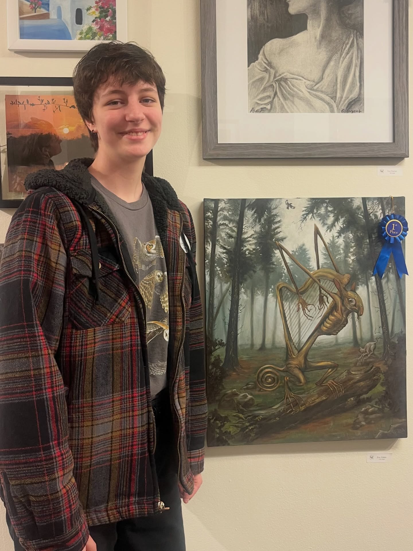 We had an amazing turnout this past weekend with over 900 attendees for our annual art show/artist showcase! A big congrats to our best in show and age division winners (1st place best in show Era is pictured here with their winning piece!) and a big thank you to everyone who decided to come out and support!