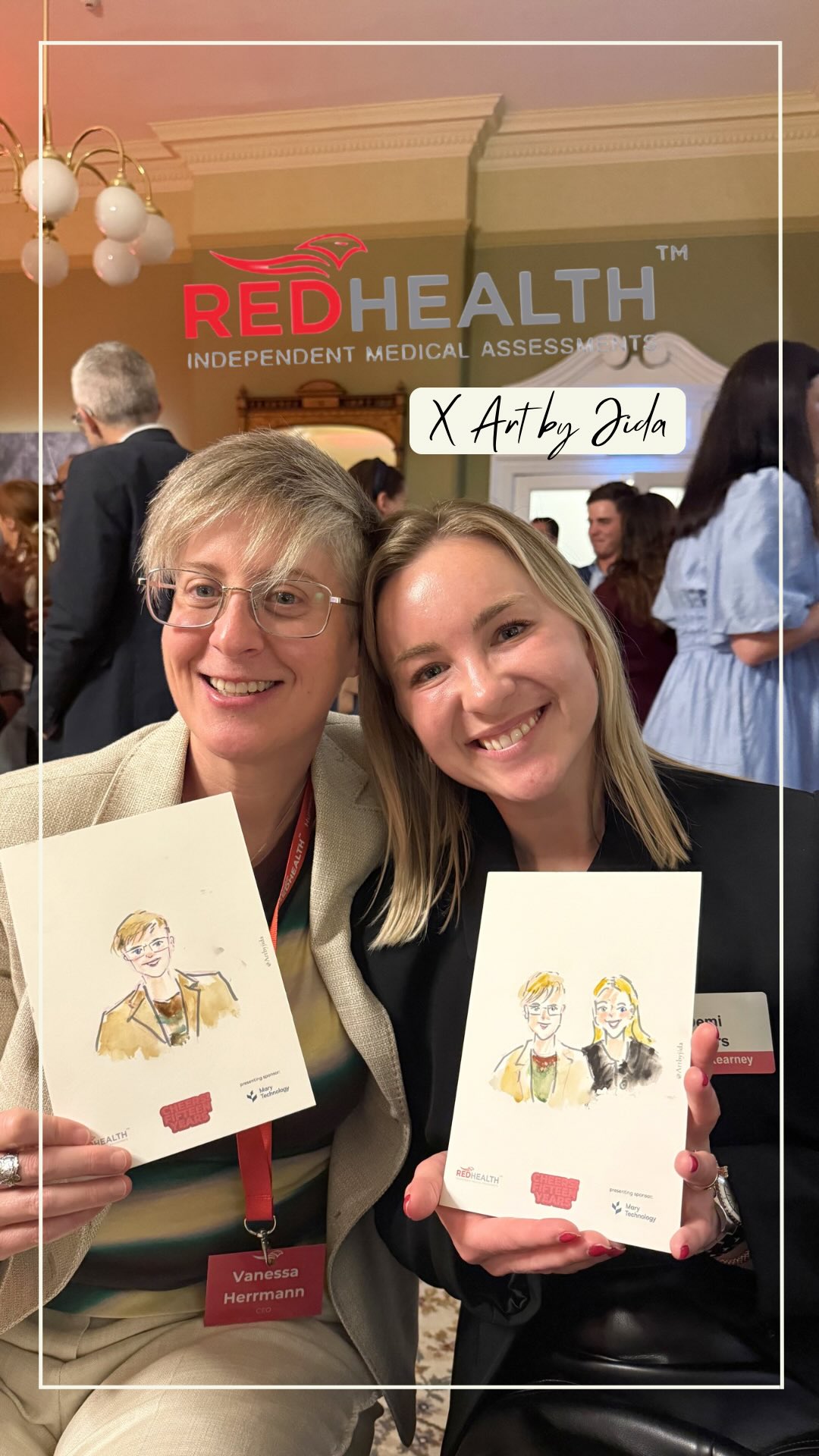 Thank you @red_health_medico_legal for having me at your 15th anniversary celebration! 🎉🥳What a fun night drawing your beautiful guests live, such great energy and smiles all around!✨🥂 @hadleyshotel