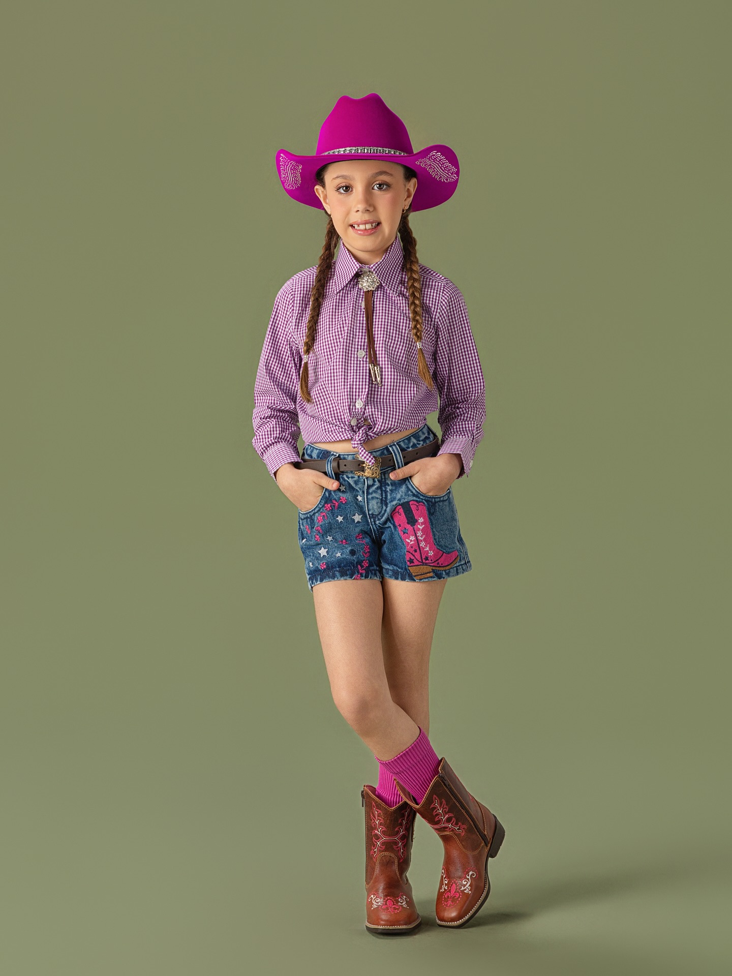 LOOK MINI COWGIRL 💖🤠
O novo modelo de shorts encanta com seus bordados delicados em branco, marinho e rosa, formando uma composição harmoniosa e cheia de personalidade.
Um look perfeito para acompanhar as pequenas cowgirls em todos os momentos, unindo conforto, estilo e muito charme no melhor da moda country infantil.
REF: 3093 – CAMISA FEMININA KIDS
REF: 4532 – SHORTS BOOTS STAR