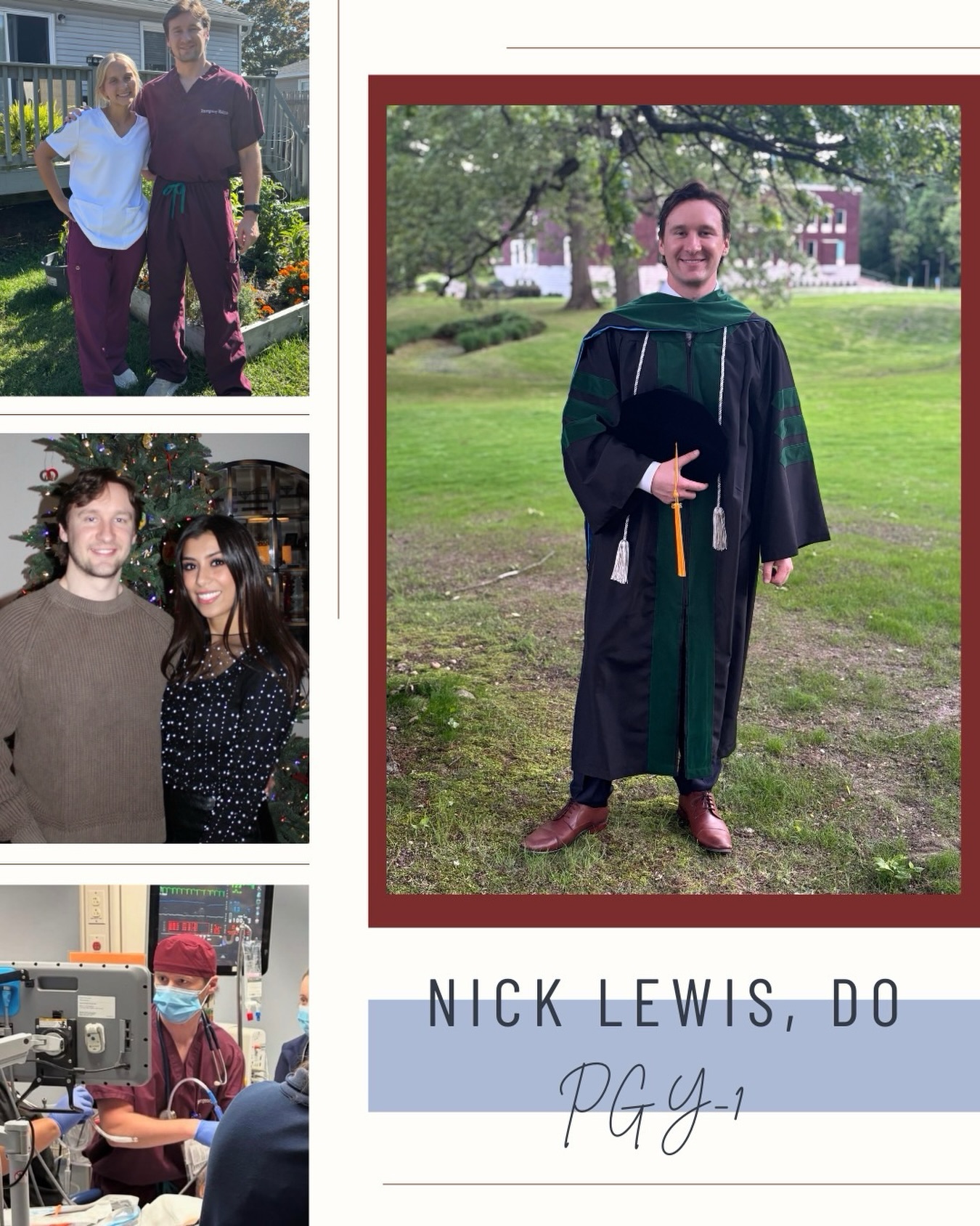 This week on ‘tern Tuesday is our very own local legend- Dr. Nick Lewis!
📍Hometown: Colonie, NY
🩺Med School: NYITCOM
💪🏽Hobbies: Weightlifting, running, checking out new restaurants and breweries, watching stand-up comedy (definitely not performing it), following the NFL and UFC, cooking, reading, and playing guitar and chess — poorly but with commitment.
🤙🏽Albany Perks: Great restaurants and breweries, Stewart’s, close to Saratoga for the track and concerts, tons of outdoor activities if that’s your thing, affordable cost of living, and close enough to NYC and Boston.
💉EM Interests: Medical education, sports medicine.