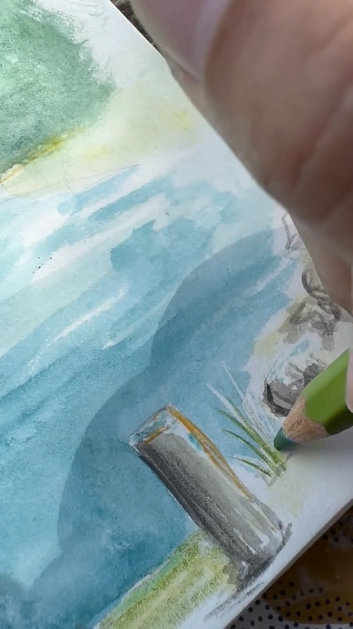 Join me in a quick 10 min sketch. I was so excited to try out my new masking fluid pen - it did not go well… in most places I couldn’t remove the blue gunk, and ended up drawing over it with coloured pencils. Oh well. That’s what sketch books are for!
Turn up the sound to hear the birds in the background!
#grimms_illustrations #watercolor #sketch #sketchdaily #illustrator