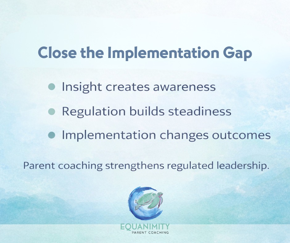 There is a gap between knowing what to do and doing it in the moment.
You can understand nervous system science.
You can understand attachment.
You can understand boundaries.
But if your body is dysregulated, insight does not translate.
Regulation is the bridge.
Implementation is where transformation happens.
Parent coaching strengthens regulated leadership inside your family system.
If you are tired of reacting and ready to lead with steadiness, let’s talk.
Book a consult through the link in bio.
#EquanimityParentCoaching #ParentLeadership #NervousSystemRegulation #AttachmentBasedParenting #FamilyRecovery #ParentsOfTeens #ParentingYoungAdults #CoRegulation #EvidenceBasedParenting #SubstanceUseRecovery