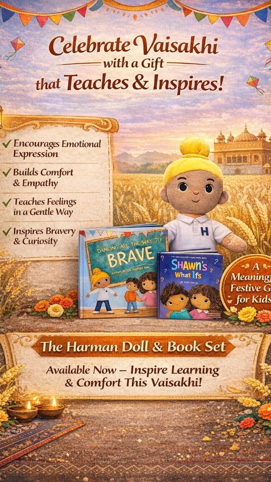 This Vaisakhi, gift your little one a story that celebrates culture, kindness, and identity 🌾✨ The Harman Doll and Book make a meaningful gift that helps children see themselves and others represented with pride 💛
It’s the kind of story that stays with a child — encouraging them to be kind, feel confident, and celebrate what makes them different.
✨ Starting March 1st:
• 20% OFF one Harman Doll + Book Gift Set
• 30% OFF when you purchase 2 or more gift sets
• FREE U.S. shipping on orders over $100 CAD
Shop directly through the Dear Mommy website — link in bio to purchase 🎁
Celebrate this festival with something thoughtful, memorable, and full of learning 🌼
#vaisakhi #sikhhistory #childdevelopment #southasian #festivegifts