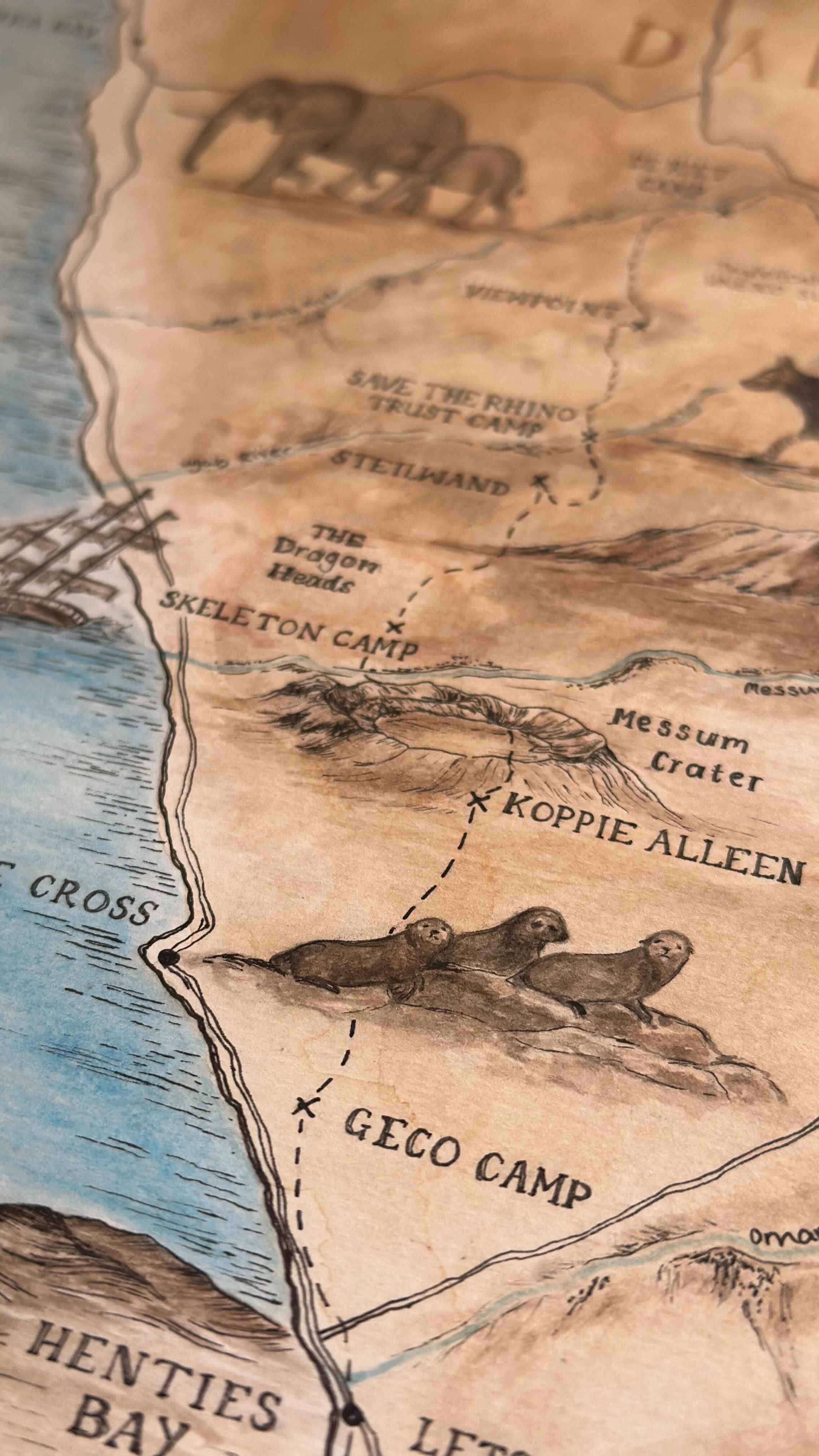 I’ve added the final touches to this special map of our journey across Damaraland, Namibia 🇳🇦 @namibiahorsesafaricompany
This piece holds so many memories from a truly life-changing trip, shared with the most wonderful people.
I love creating work that holds real stories. If you’d like a map of your own adventure, my commissions are open.