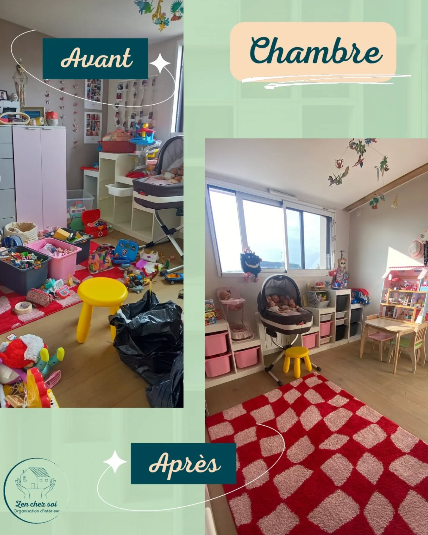 ✨ Avant / Après ✨
Aujourd'hui, je vous montre la chambre d'une petite fille. On dirait qu'une fée est passée par là avec sa baguette magique, n'est ce pas ? 🪄😂
Eh bien je crois que la fée, c'est moi ! 😇
Blague à part, il y a eu ici beaucoup de travail. 💪🏼
Tri et réaménagement de l'espace pour optimiser au maximum les rangements.
#avantaprès #rangement #tri #homeorganizer #chambreenfant