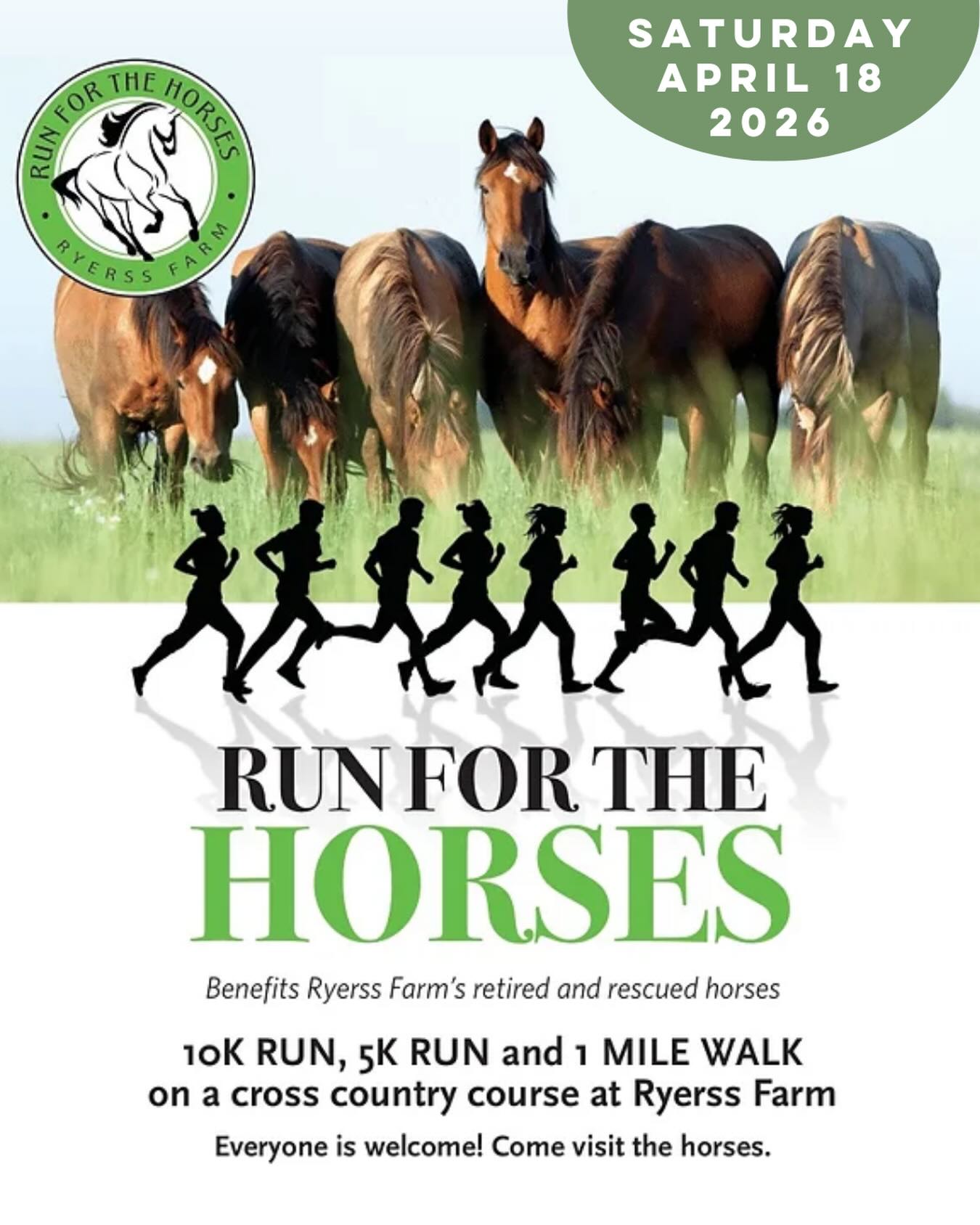 Secure your spot for our Ryerss Run for the Horses on Saturday, April 18th! 🐴🏃♂️ Whether you’re a seasoned runner or want to enjoy a peaceful walk, your efforts will ensure our residents receive the highest-quality care. All ages are welcome, and you’ll receive a FREE t-shirt if you pre-register!
Experience our 10K course—no need to repeat the 5K loop! Explore our gift shop, spend time with our residents, and enjoy our free post-race party celebration with music and a beer garden.
Make a meaningful difference by sponsoring the event! You’ll receive recognition at the event and provide essential resources for our residents.
Can’t attend? Donate to support a healthy retirement!
Click the link in our bio to learn more, register, or donate now.