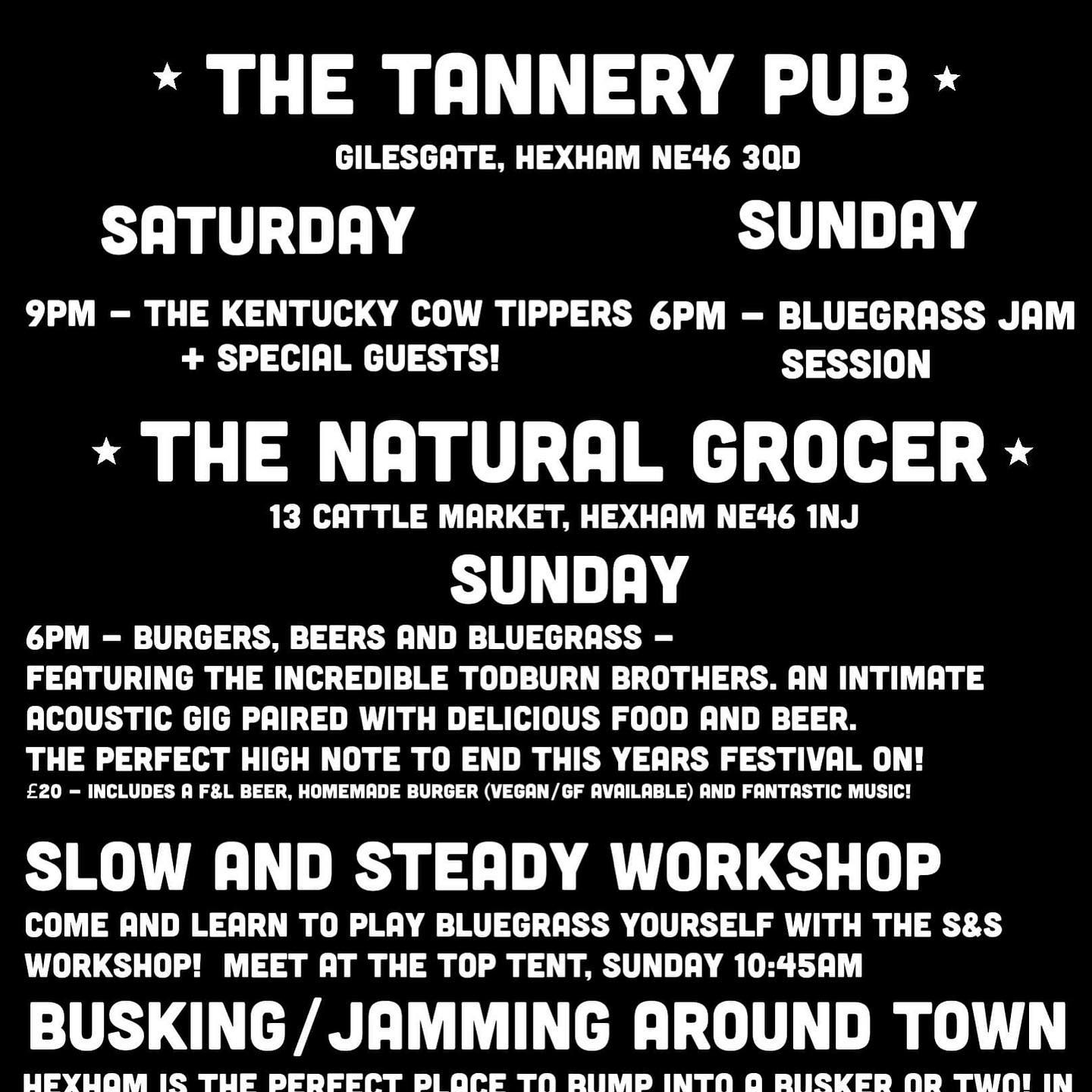 Just reposting this page as the timing has been updated for the Natural Grocer concert featuring @todburn_brothers and we couldn’t have you all missing such a perfect pairing of mouth watering food and fantastic music!