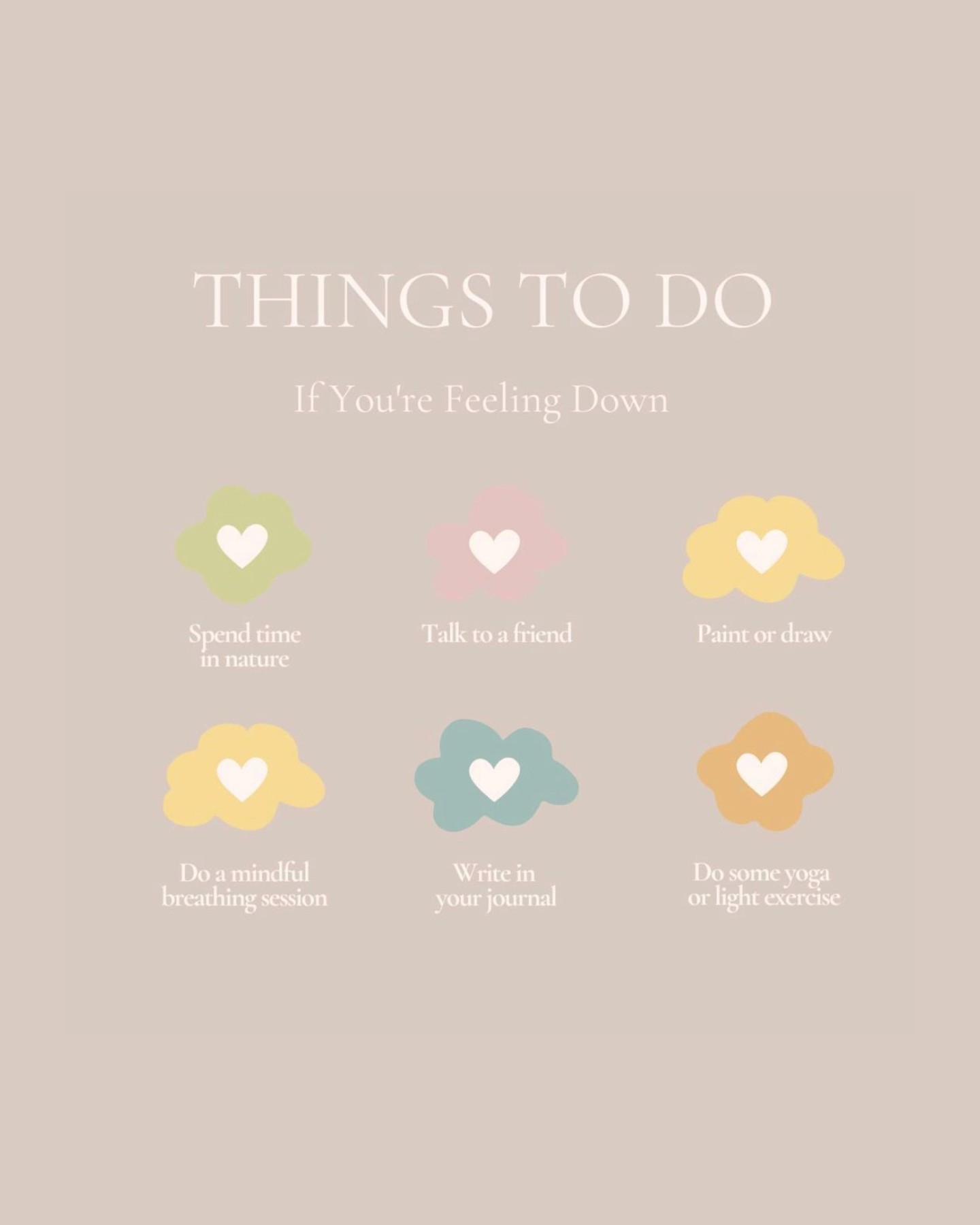 🌟 Feeling Down? Here Are Some Tips to Lift Your Spirits! 🌟
We all have those days when the weight of the world feels heavy on our shoulders. But remember, you're not alone, and there are things you can do to help ease that burden:
🌿 Spend time in nature: Nature has a magical way of soothing the soul. Take a walk in the park, sit by a river, or simply bask in the beauty of the outdoors.
🗣️ Talk to a friend: Reach out to someone you trust and share how you're feeling. A listening ear and supportive presence can make all the difference.
🎨 Paint or draw: Engage your creative side and let your emotions flow onto canvas or paper. Expressing yourself through art can be incredibly therapeutic.
🧘 Do a mindful breathing session: Take a few moments to focus on your breath. Inhale deeply, exhale slowly, and allow yourself to find calmness and clarity in the present moment.
📝 Write in your journal: Put pen to paper and let your thoughts spill out. Journaling can help you process your feelings and gain perspective on what's bothering you.
🧘♀️ Do some yoga or light exercise: Move your body and release those feel-good endorphins. Even a short yoga flow or a brisk walk can boost your mood and energy levels.
Remember, it's okay to not be okay sometimes. Be kind to yourself and take things one step at a time. You've got this! 💪
#SelfCareRoutine #PositiveVibesOnly #SupportiveFriends #mentalhealth #mentalhealthsupport