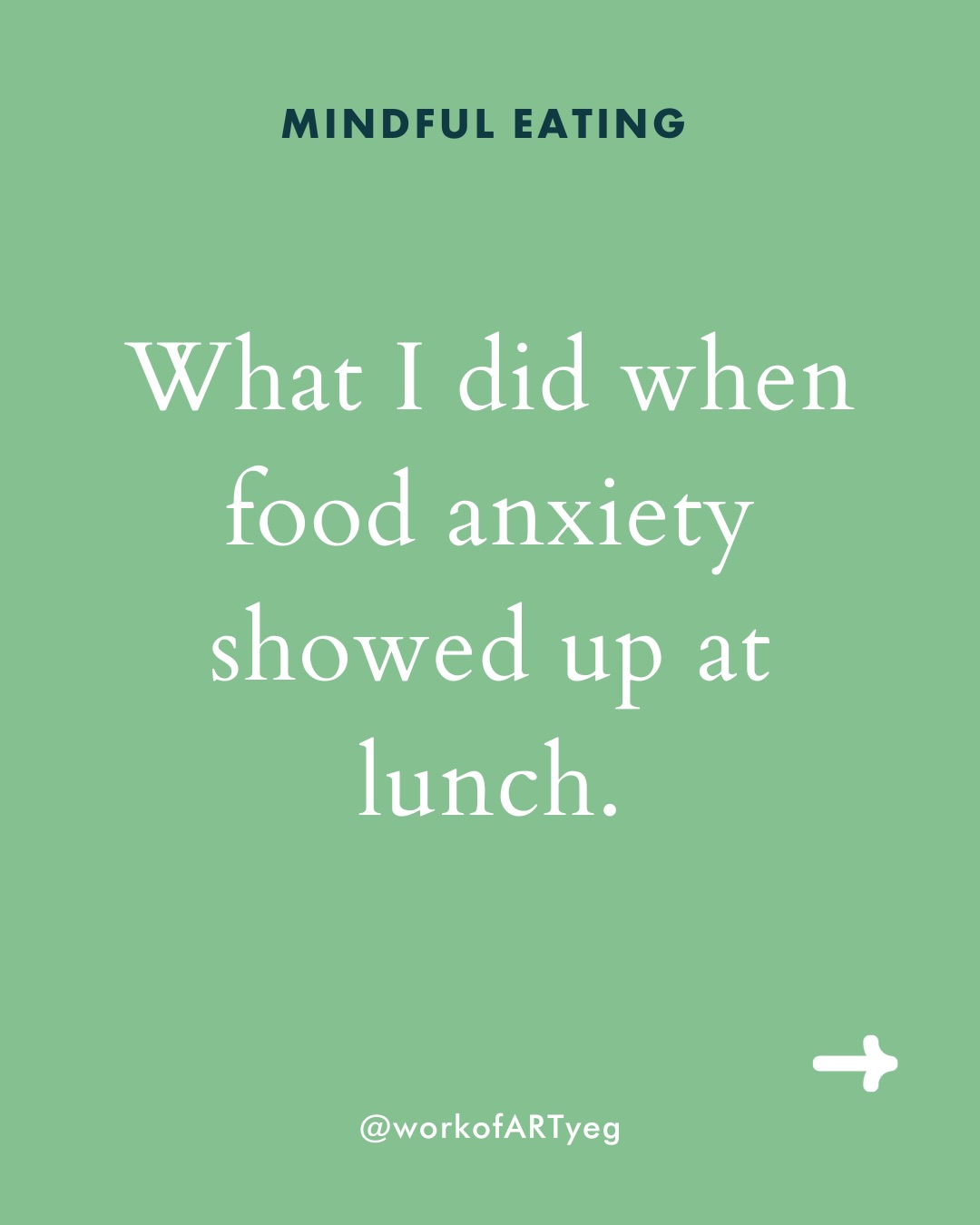 When a wave of anxiety overtakes me, it pulls me from my body and sends me swimming through my mind. In these moments, somatic practices are like a life jacket. They help me keep my head above water so that I can survey the situation and guide myself back to shore.
If you experience anxiety around food, give this a try. And if youโd like to learn more about somatic practices, reconnecting with your body, and incorporating mindful, sustainable self-care practicesโIโm your girl.