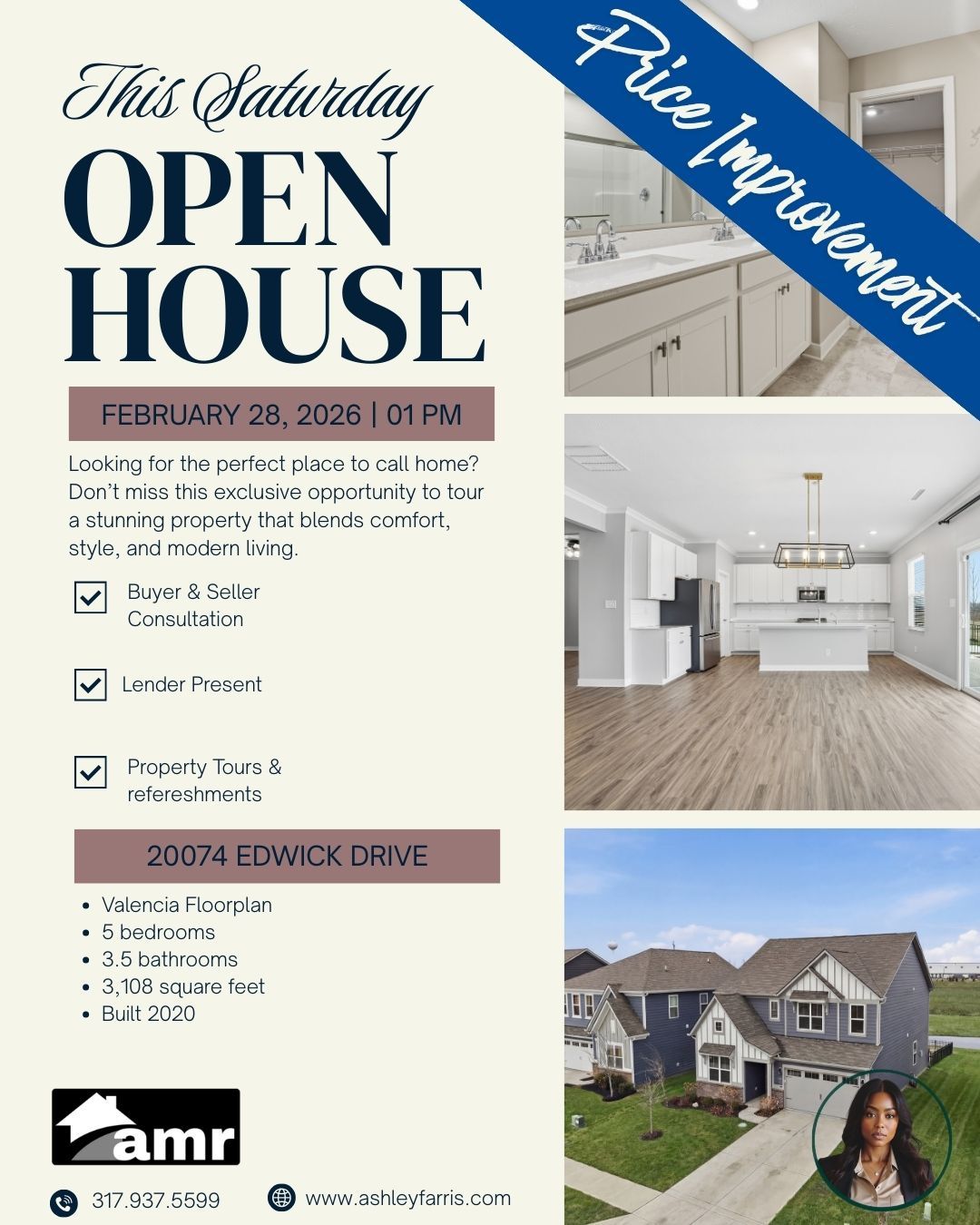 OPEN HOUSE TODAY!
Come tour and see everything this beautiful home has to offer!
Spacious layout, inviting atmosphere, and ready for its next owner. Whether you're a first-time buyer, upgrading, or investing — this one is a must-see!
🗓 Today
⏰ Stop by and fall in love!
Message me for details or a private showing!
#OpenHouse #JustListed #IndianaRealEstate #HouseHunting #DreamHome #MoveInReady