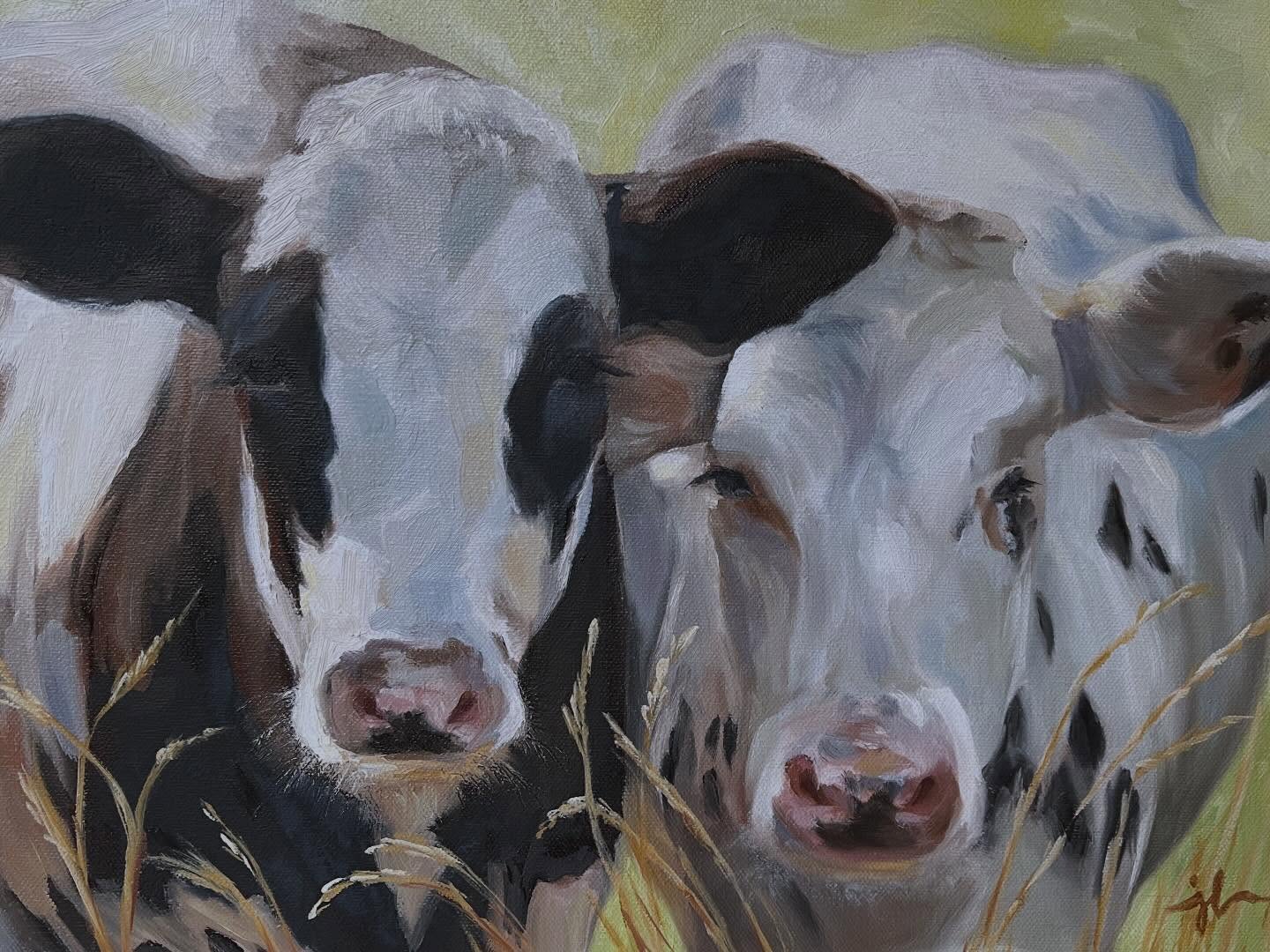 “Side by Side”. SOLD these little friends on Sunday. Time to paint more cows.