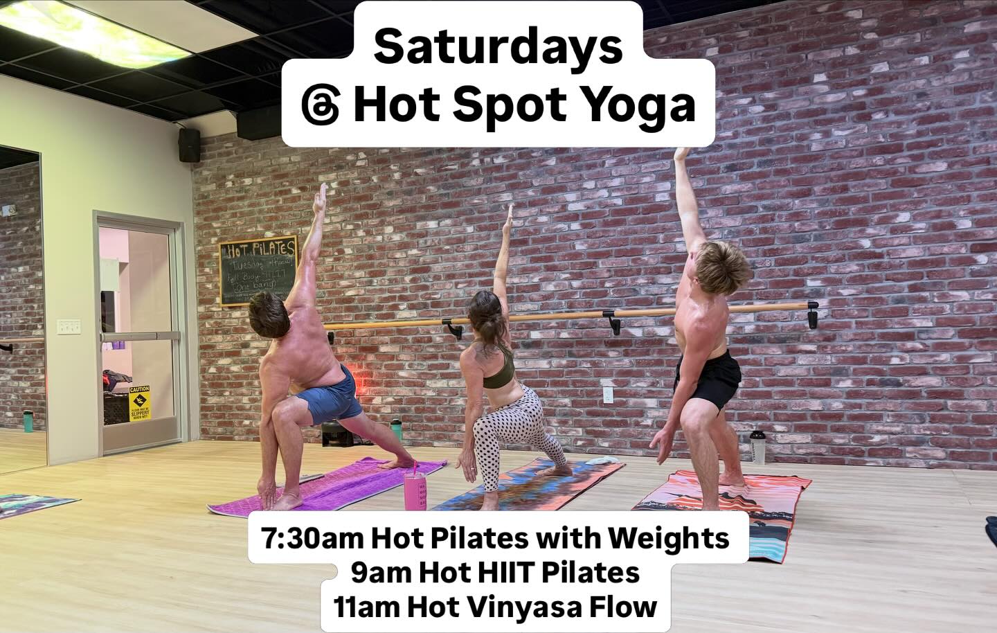 Saturdays @hotspotyogasta ๐ฅ๐ด๐ฅฐ
7:30am Hot Pilates with Weights
9am Hot HIIT Pilates
11am Hot Vinyasa Flow
#hotyoga #hotpilates #staugustinebeach