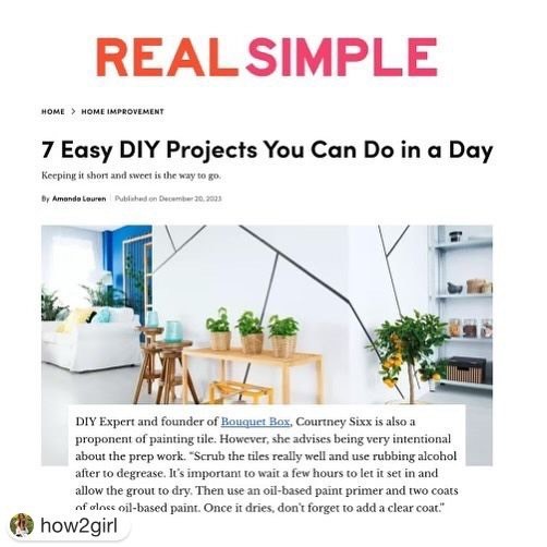 #Repost @how2girl with @get.repost
・・・
My simple trick for painting tile! Scrub baby scrub! @real_simple @bouquetbox 🎉