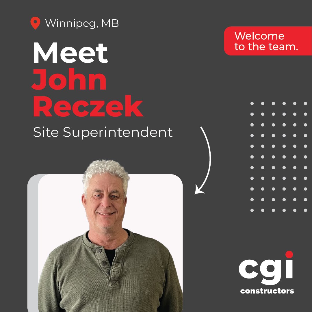Please join us in welcoming Joe and John to our Winnipeg operations as our newest Site Superintendents. We’re excited to have you on board!
#CGIConstructors #NewTeamMember