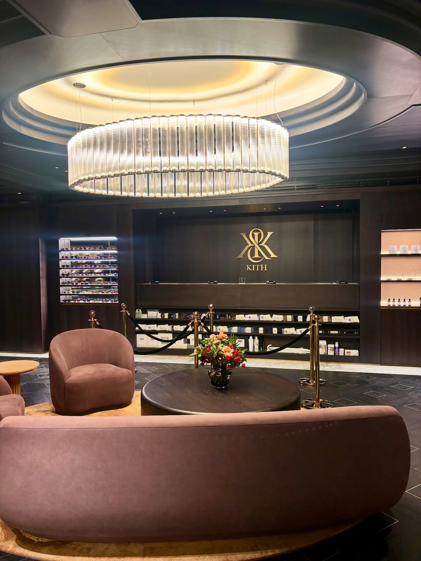 The grand décor of @kith Regent Street, with all the essentials of 2025: Drama, Floral, Music, Nostalgia.