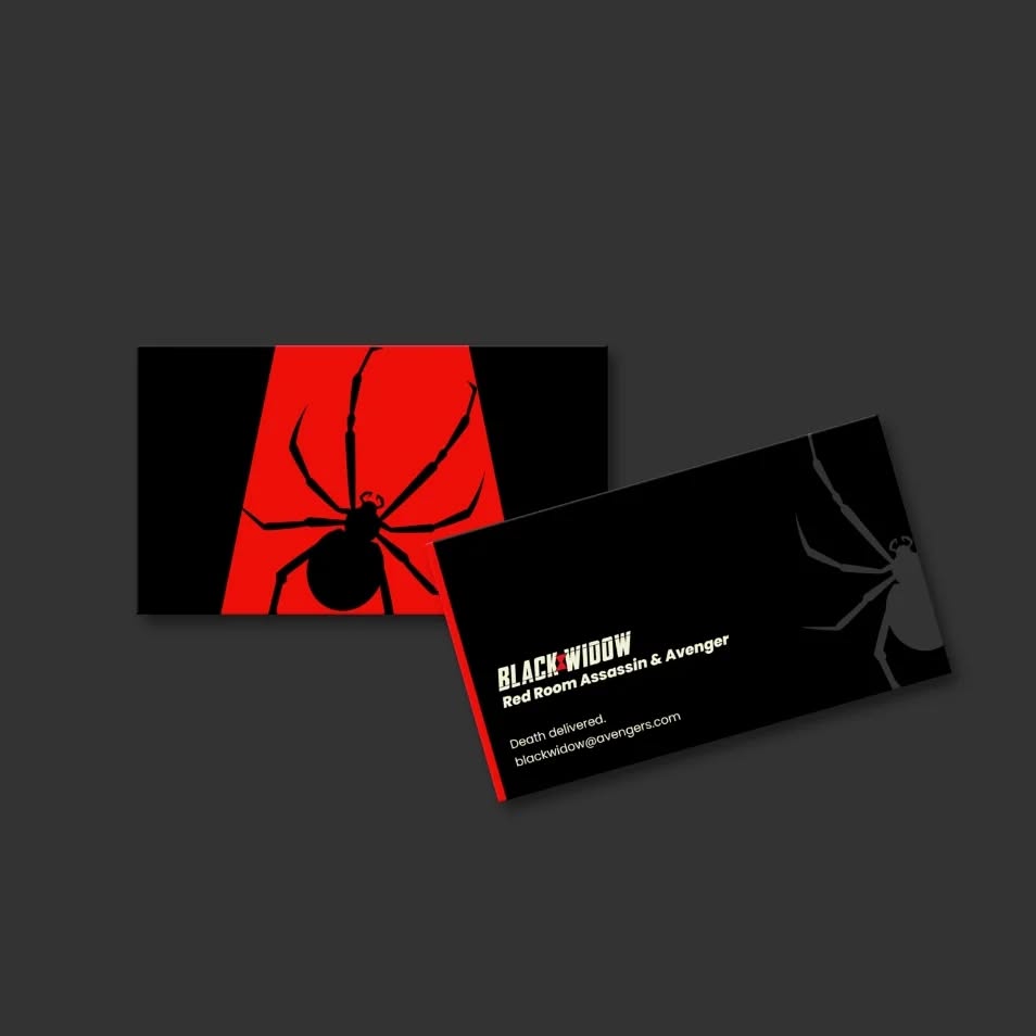 This is a Black Widow superhero business card I designed for the #canvadesignchallenge and was fun to make.
Let me know your thoughts and feedback!
@canva
#designedwithcanva #canva #blackwidow #superhero #businesscardsdesign #superherobusinesscard #designchallenge #graphicdesign #marvelblackwidow #natasharomanoff #avengers #redroom #assassin