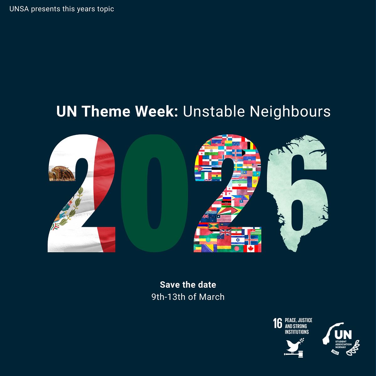 🌍 Unstable Neighbours
SAVE THE DATE! UN theme week is approaching, and the countdown has begun. Follow us here for updates about the program, and event details starting Monday 🇺🇳
