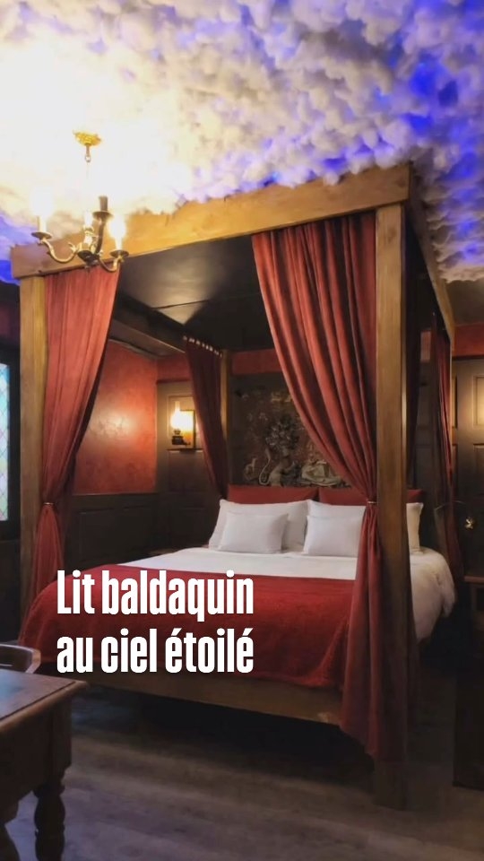 Tous les logements au thème Harry Potter ont leur chambre Harry.
On voulait que la nôtre se différencie par le "fait maison"... pour Arnaud il était hors de question d'acheter un lit tout fait, il faut qu'il soit unique et majestueux ...
#auxnuitsmagiques #nuitinsolite #hp #harrypotter #gryffindor
