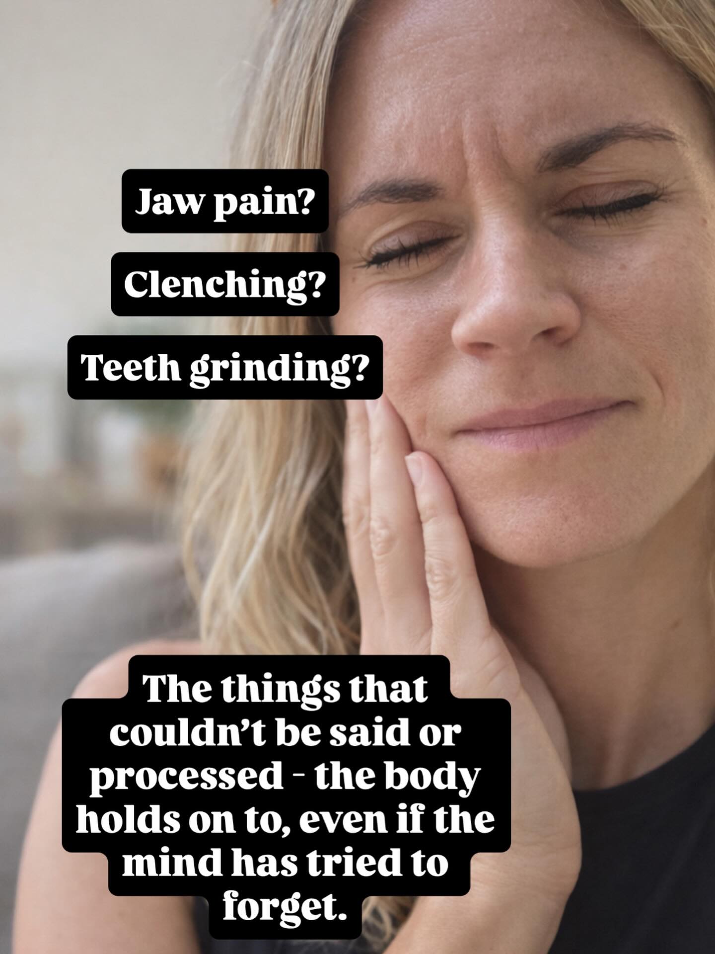 Jaw clenching and teeth grinding (bruxism) are often explained purely in dental or mechanical terms - you might hear about bite alignment, stress and sleep habits.
And for many people, that is the full picture.
But for others, it may be more complex.
The jaw is closely linked to our stress response. When the nervous system is dysregulated - stuck in fight, flight, or freeze - muscles designed for protection can remain chronically activated. Over time, this may show up as clenching, grinding, headaches, or facial pain.
This is something I don’t just see clinically - it’s something I live with too. It’s one of the reasons I became so curious about how stress and unresolved experiences show up in the body.
Trauma, chronic stress, and prolonged states of unsafety can all shape how the body holds tension.
While this area is still not fully understood - and research is ongoing - many clinicians are noticing that approaches working with the nervous system can sometimes reduce physical symptoms.
EMDR therapy doesn’t target the jaw directly. Instead, it supports the nervous system to process unresolved experiences and move out of survival mode. When the system settles, the body may no longer need to brace in the same way.
If you notice persistent clenching or grinding, it may be worth exploring both physical and nervous-system-based support.
#sawyamindandbody #traumatherapy #emdrtherapy #nervoussystem #bruxism