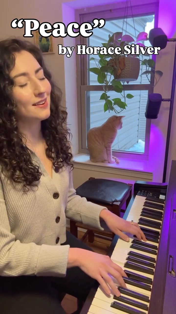 Just a girl. Sitting in front of her piano. Asking her cat to stay put for a recital.
To be honest, I’ve never been satisfied with my piano chops, but it has yet to diminish the joy I get from accompanying myself on a tune I love. And this tune by Horace Silver offers a mantra the world could really use right about now: Peace is for everyone. 🕊️
•
•
•
•
•
#fyp #coversong #musicreels #jazzvocalist #jazzcallforfreedom