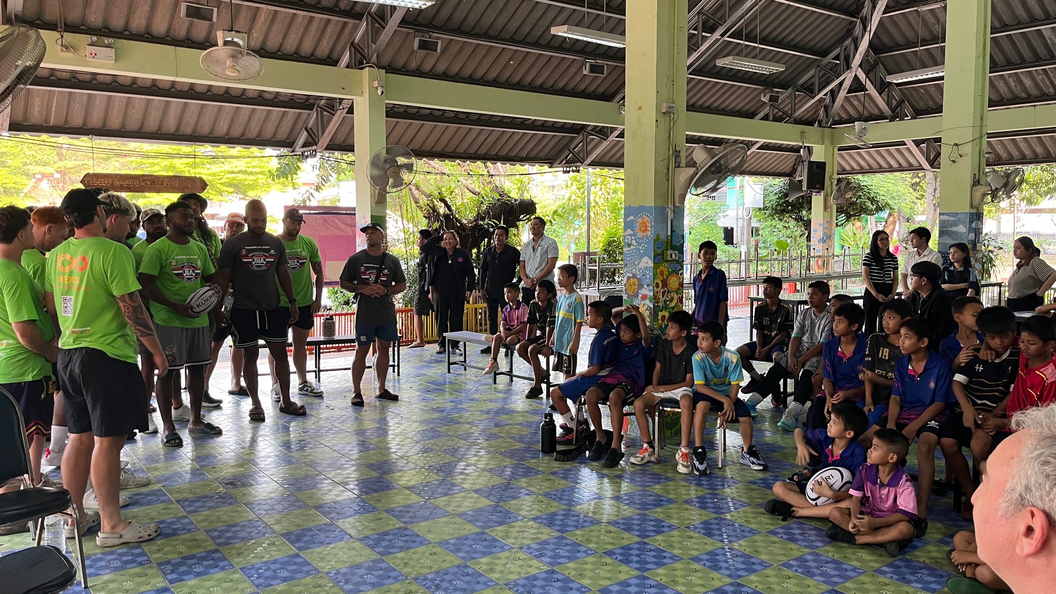 A sincere thank you to the Hamilton Old Boys for making time to connect with our boys ahead of this year’s Bangkok 10s, along with members of the New Zealand Chamber of Commerce Thailand and the New Zealand Society Thailand.
The entire squad, players and coaches, came to visit the orphanage where many of our boys live, taking time to listen to their stories and learn more about their journeys. Their presence alone spoke volumes. They also jumped in to share skills, laughter, and encouragement, and blessed the boys with a powerful hymnal performance that created a moment none of us will forget.
We deeply appreciate the heart behind your visit and the meaningful way you invested in our kids. Your friendship and support truly make a difference.
And congratulations on winning the Men’s Open Cup once again this year — an incredible achievement! We look forward to welcoming you back next year.