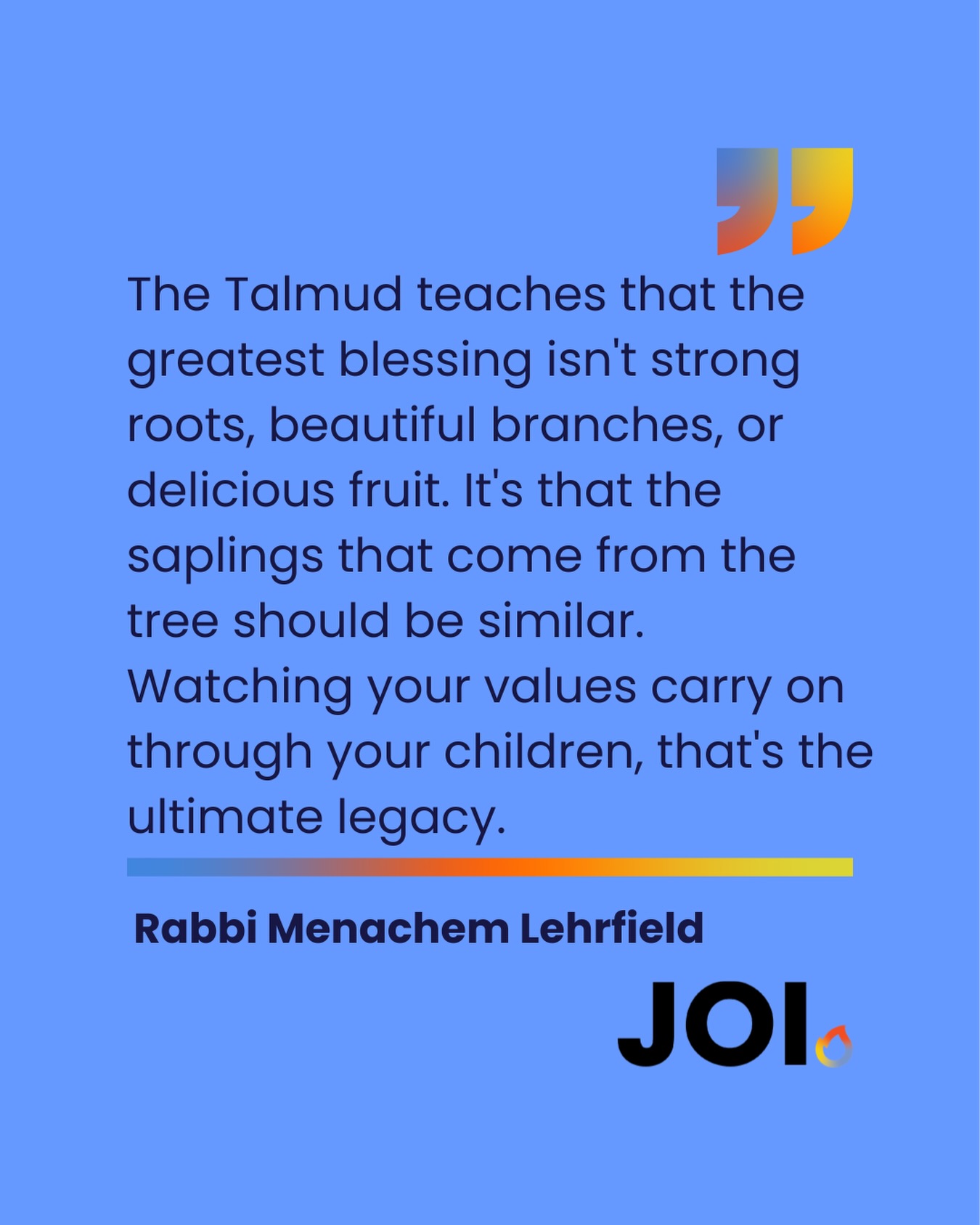 What does the Talmud say is the greatest blessing?
On the Zero Percent Podcast, we discussed this powerful teaching with philanthropist Robin Chotin:
The Talmud tells of someone asking a beautiful tree, “What blessing can I give you? You already have strong roots, beautiful branches, and delicious fruit.”
The answer: “The greatest blessing is that the saplings that come from the tree should be similar.”
Watching your values carry on through your children and grandchildren—that’s the ultimate legacy.
Not what you build or accomplish, but seeing the next generation become the kind of people you hoped they’d be.
#JewishWisdom #Legacy #JewishPhilanthropy #Parenting #JewishPodcast PhilanthropyPodcast