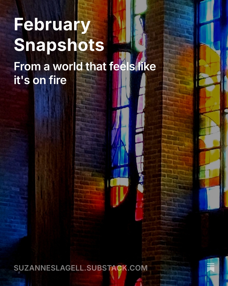 Some snippets from the first two weeks of our February. My privileged white lady narrative should never be centered over the real pain and fear of my immigrant neighbors and friends, but we are all experiencing a stressful stretch of time, regardless of ethnicity or immigration status. These snapshots capture my own attempts to see Kingdom come in this broken world.
Link in profile.