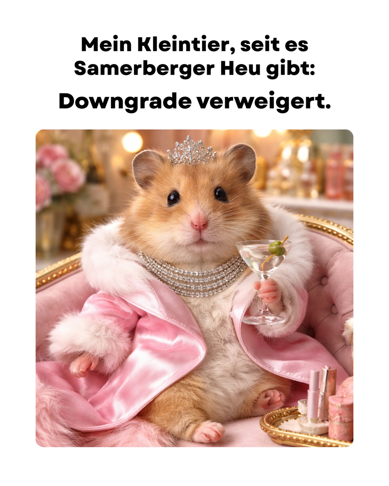 POV: Du gibst deinem Kleintier endlich richtig gutes Heu – und jetzt akzeptiert es nichts anderes mehr. 😅
Upgrade angenommen. ✨
Downgrade verweigert. 👎
Erzählt mal – ist euer Tier auch Team Premium-Heu und rührt das Supermarkt-Heu nicht mehr an? 🌱